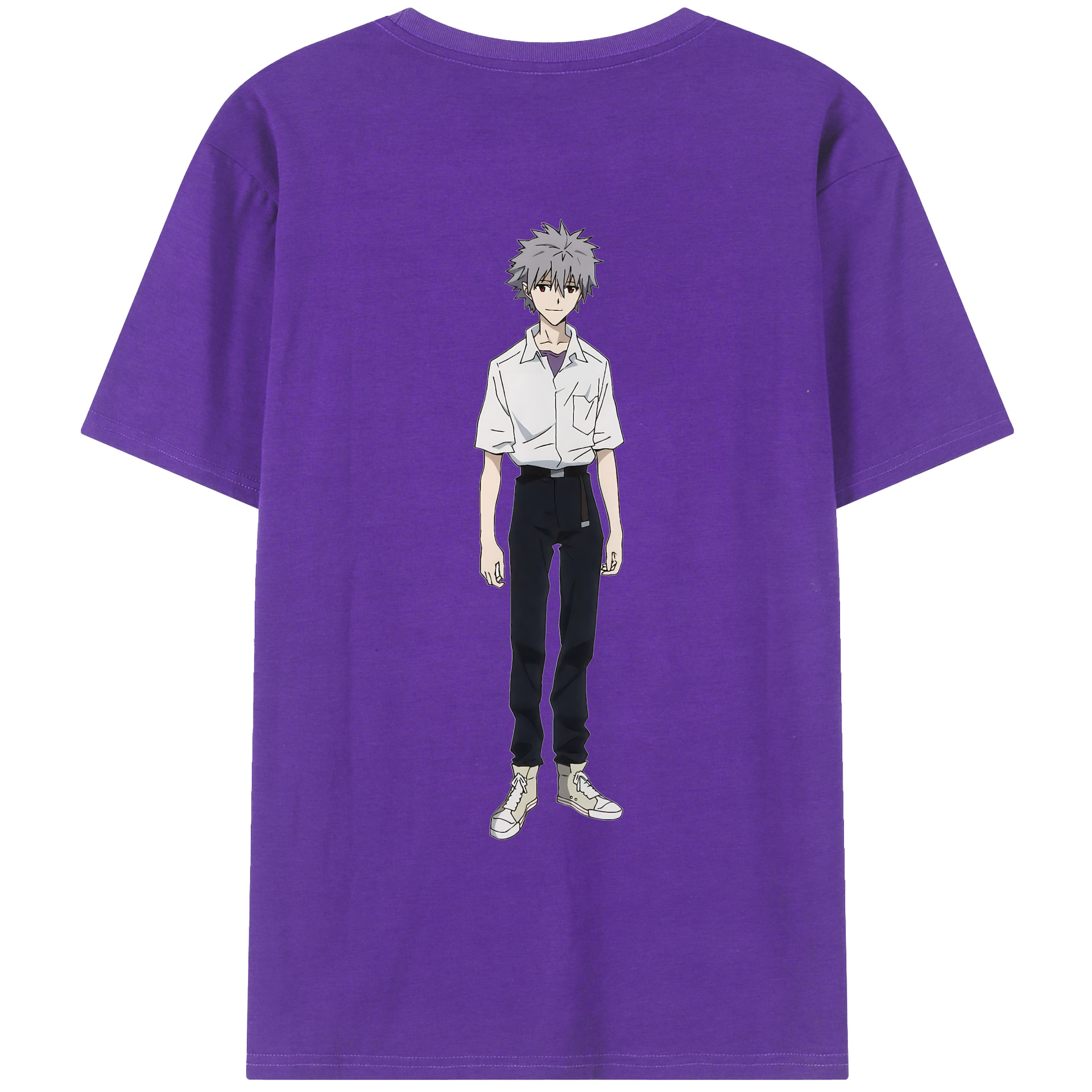 （画像用） EVA 新世紀エヴァンゲリオン 綿100％ メンズ半袖Tシャツ（バックプリント） 通気性