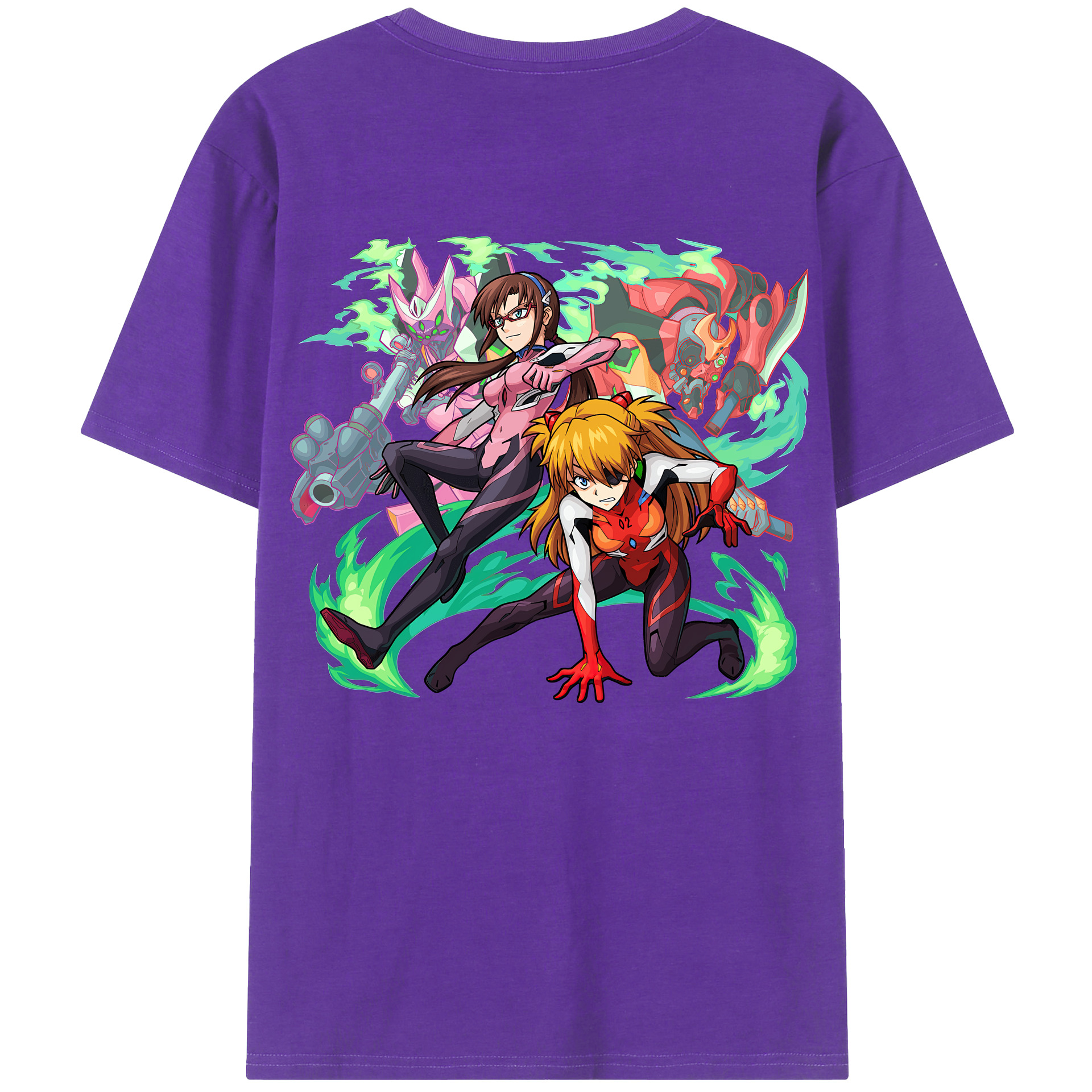 （画像用） EVA 新世紀エヴァンゲリオン 綿100％ メンズ半袖Tシャツ（バックプリント） 通気性