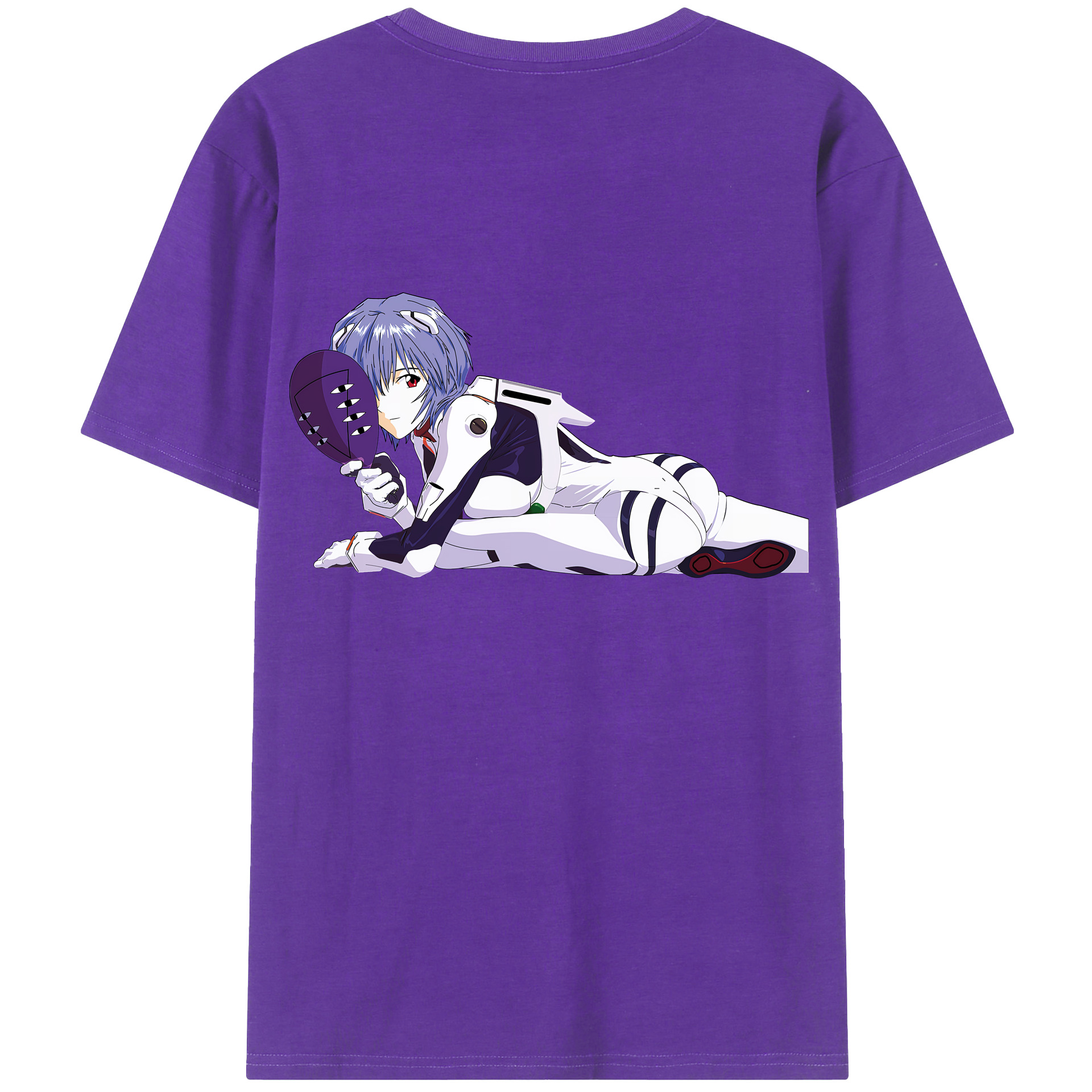 （画像用） EVA 新世紀エヴァンゲリオン 綿100％ メンズ半袖Tシャツ（バックプリント） 通気性