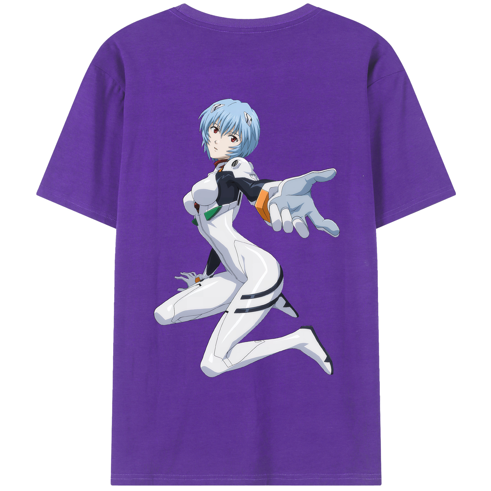 （画像用） EVA 新世紀エヴァンゲリオン 綿100％ メンズ半袖Tシャツ（バックプリント） 通気性