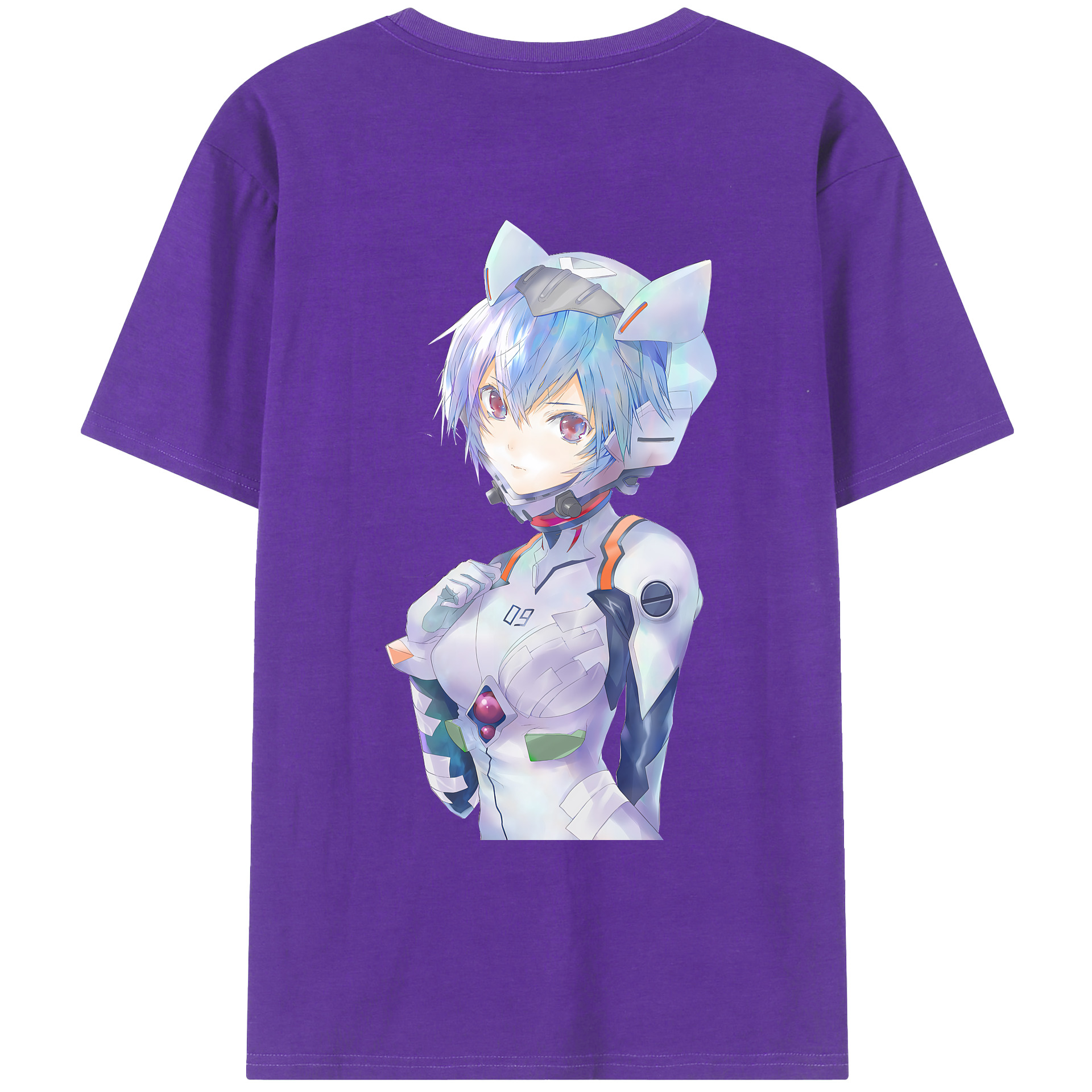 （画像用） EVA 新世紀エヴァンゲリオン 綿100％ メンズ半袖Tシャツ（バックプリント） 通気性