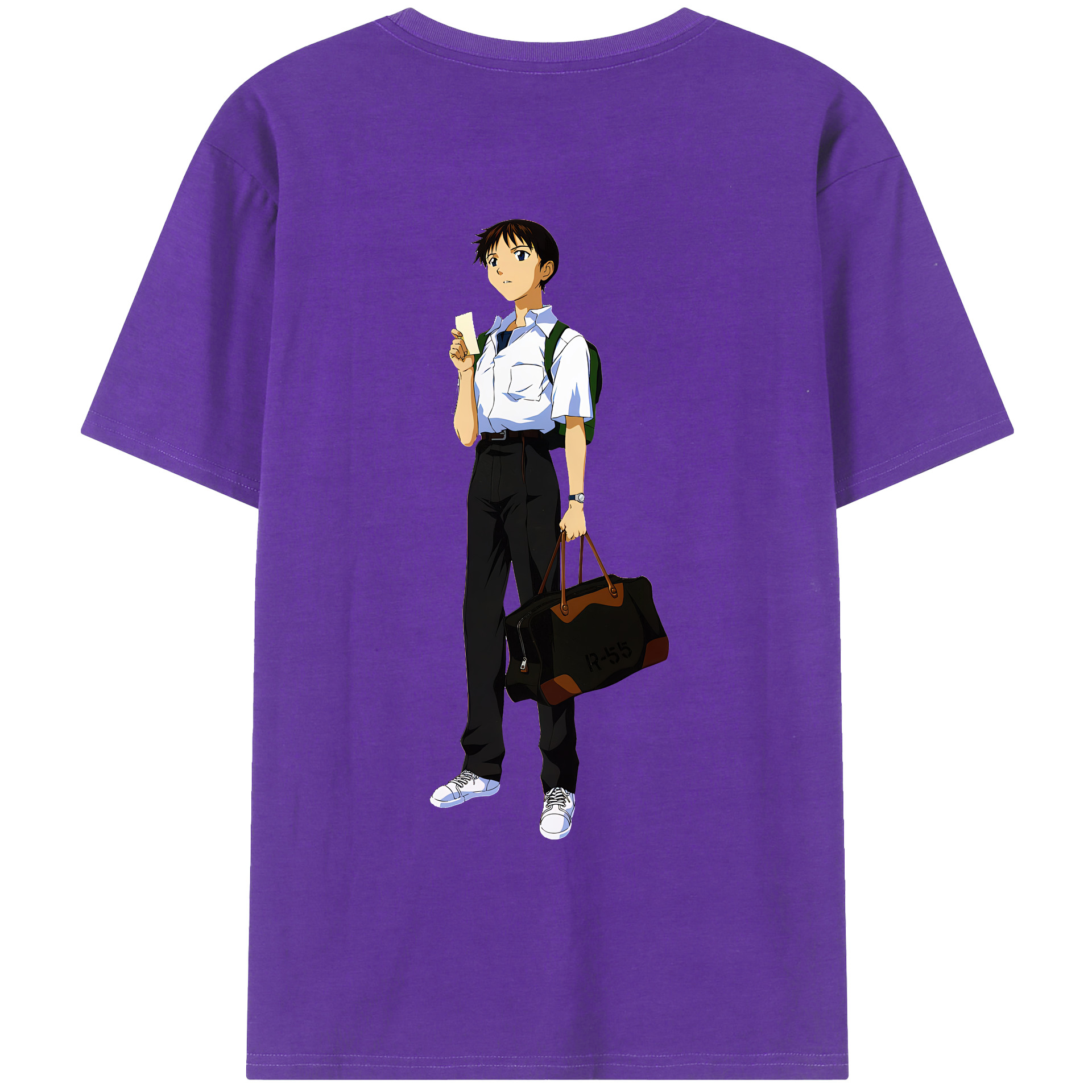 （画像用） EVA 新世紀エヴァンゲリオン 綿100％ メンズ半袖Tシャツ（バックプリント） 通気性