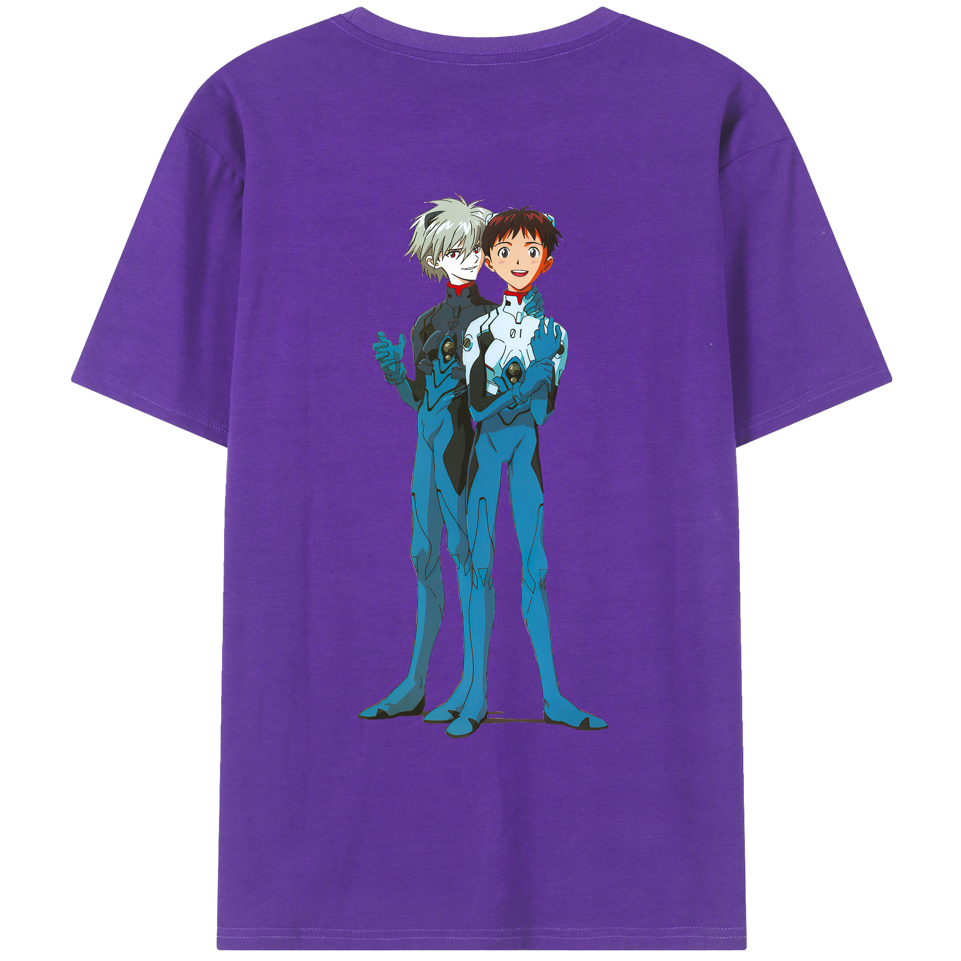 （画像用） EVA 新世紀エヴァンゲリオン 綿100％ メンズ半袖Tシャツ（バックプリント） 通気性