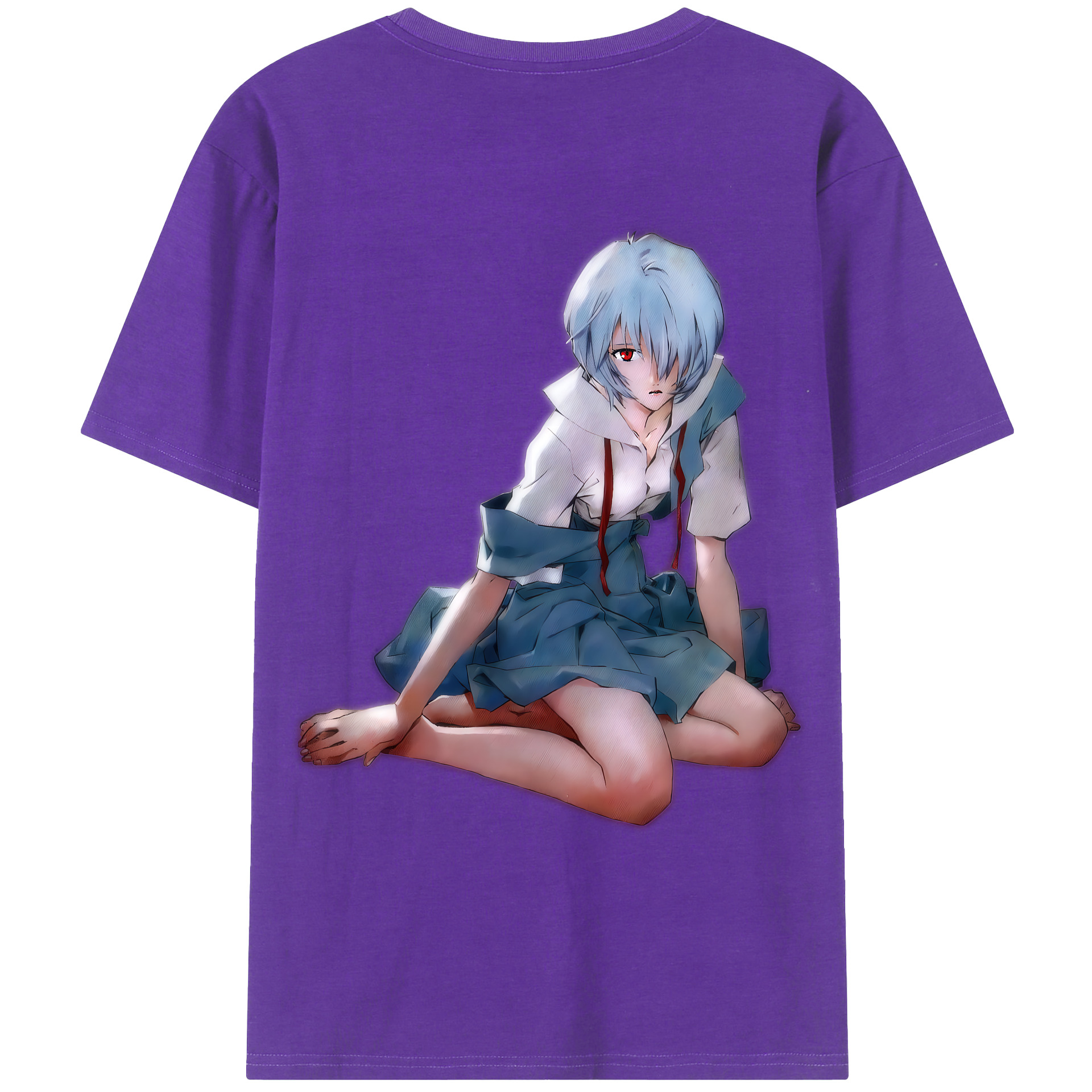 （画像用） EVA 新世紀エヴァンゲリオン 綿100％ メンズ半袖Tシャツ（バックプリント） 通気性