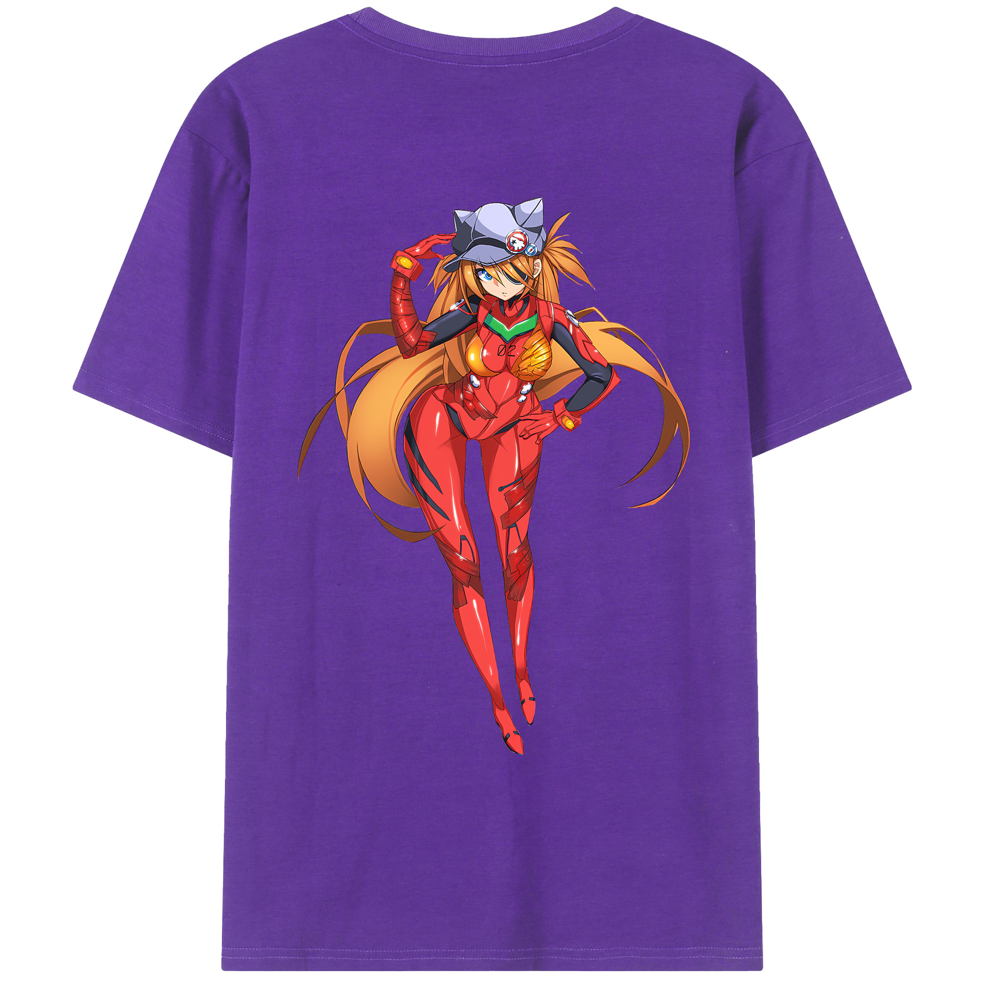 （画像用） EVA 新世紀エヴァンゲリオン 綿100％ メンズ半袖Tシャツ（バックプリント） 通気性