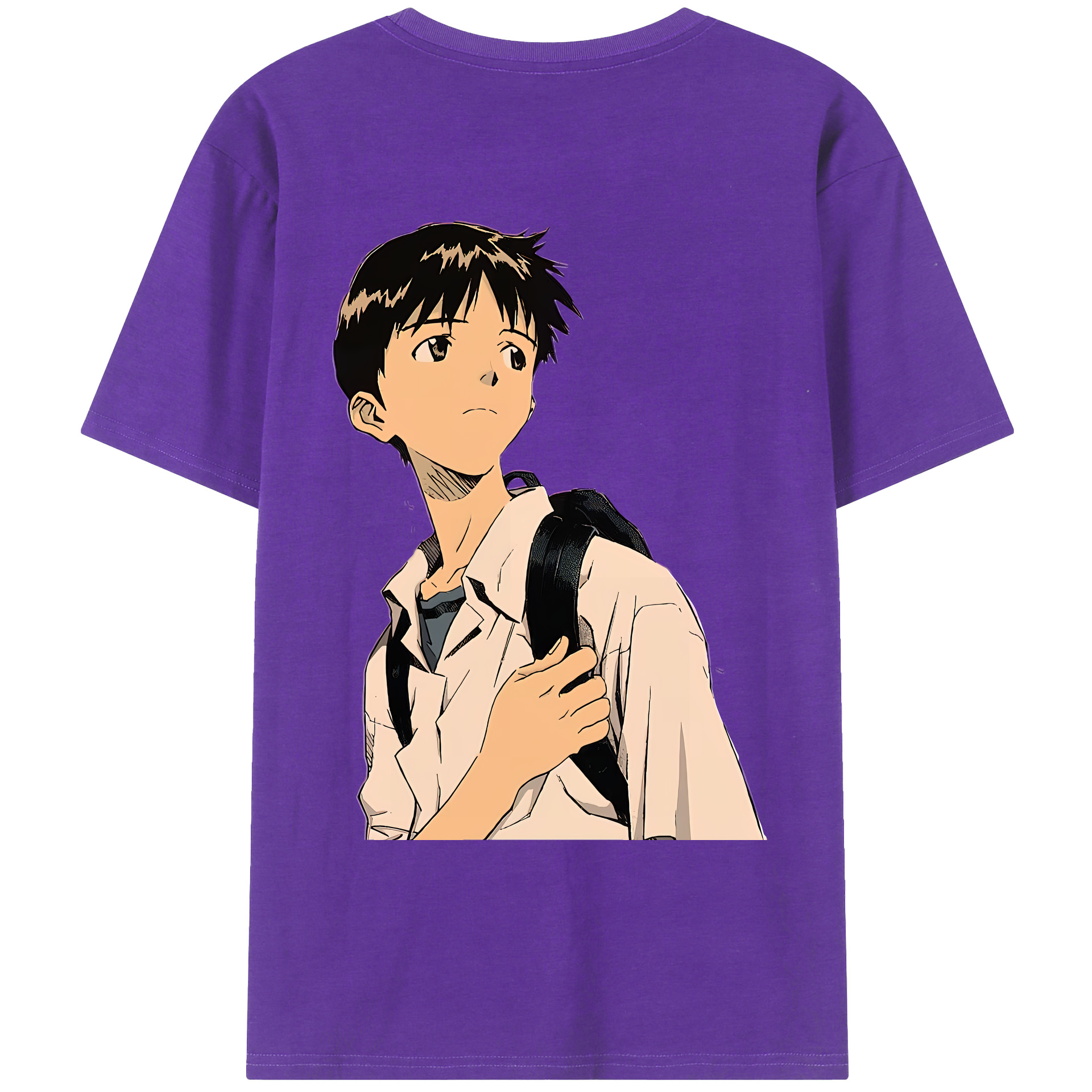 （画像用） EVA 新世紀エヴァンゲリオン 綿100％ メンズ半袖Tシャツ（バックプリント） 通気性