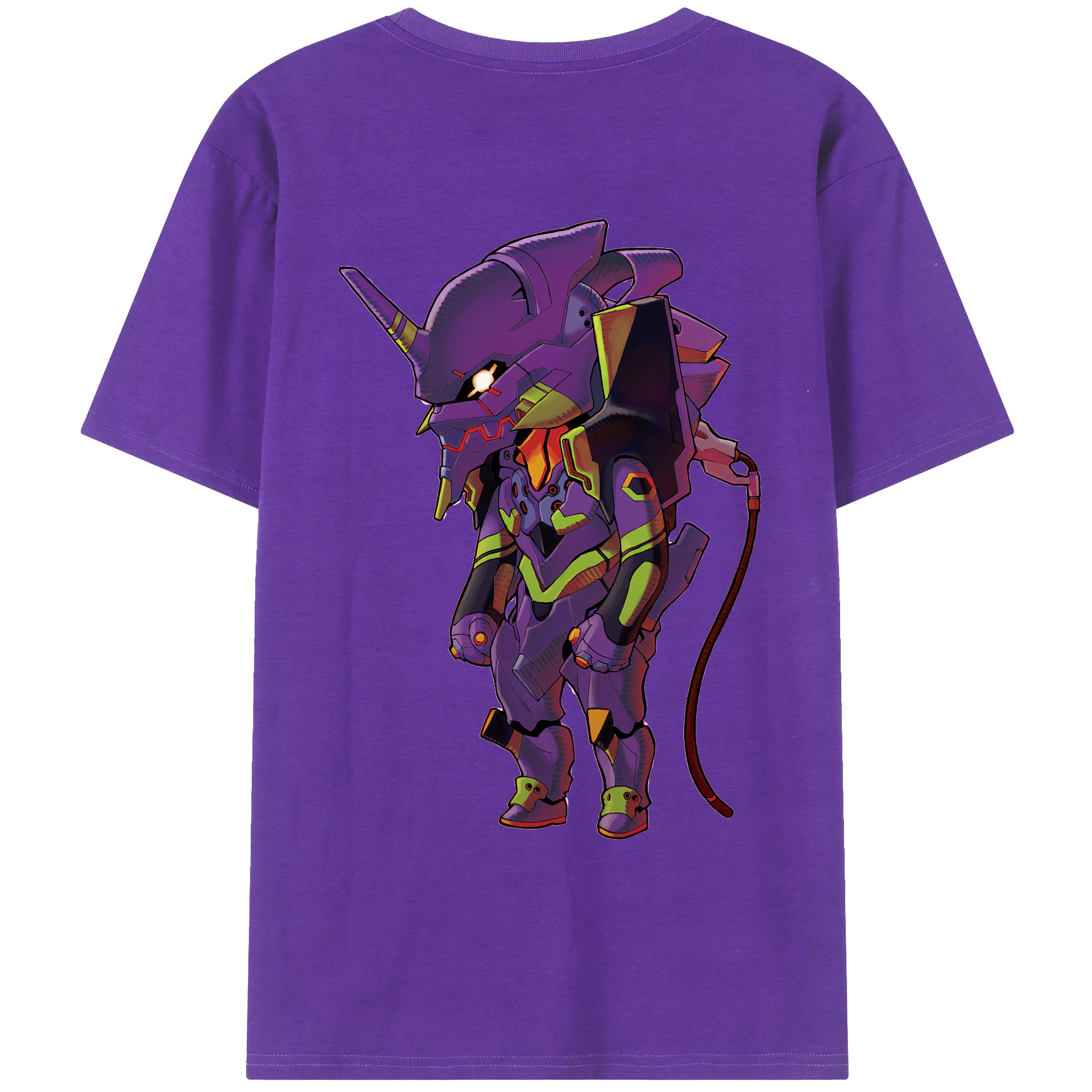 （画像用） EVA 新世紀エヴァンゲリオン 綿100％ メンズ半袖Tシャツ（バックプリント） 通気性