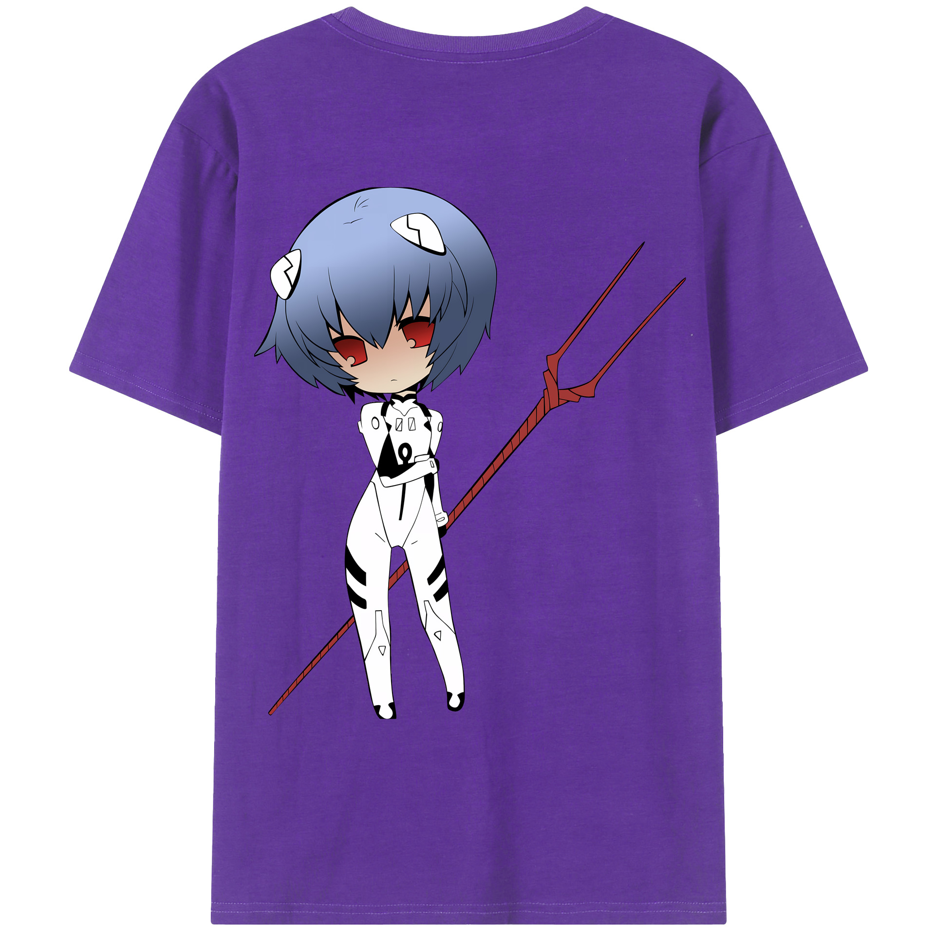 （画像用） EVA 新世紀エヴァンゲリオン 綿100％ メンズ半袖Tシャツ（バックプリント） 通気性