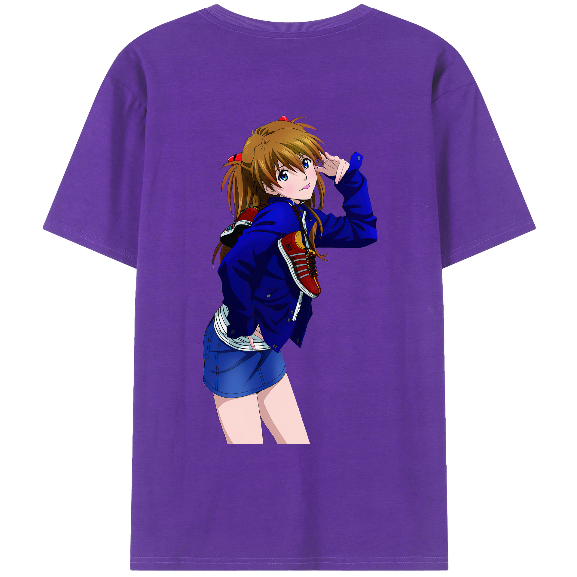 （画像用） EVA 新世紀エヴァンゲリオン 綿100％ メンズ半袖Tシャツ（バックプリント） 通気性