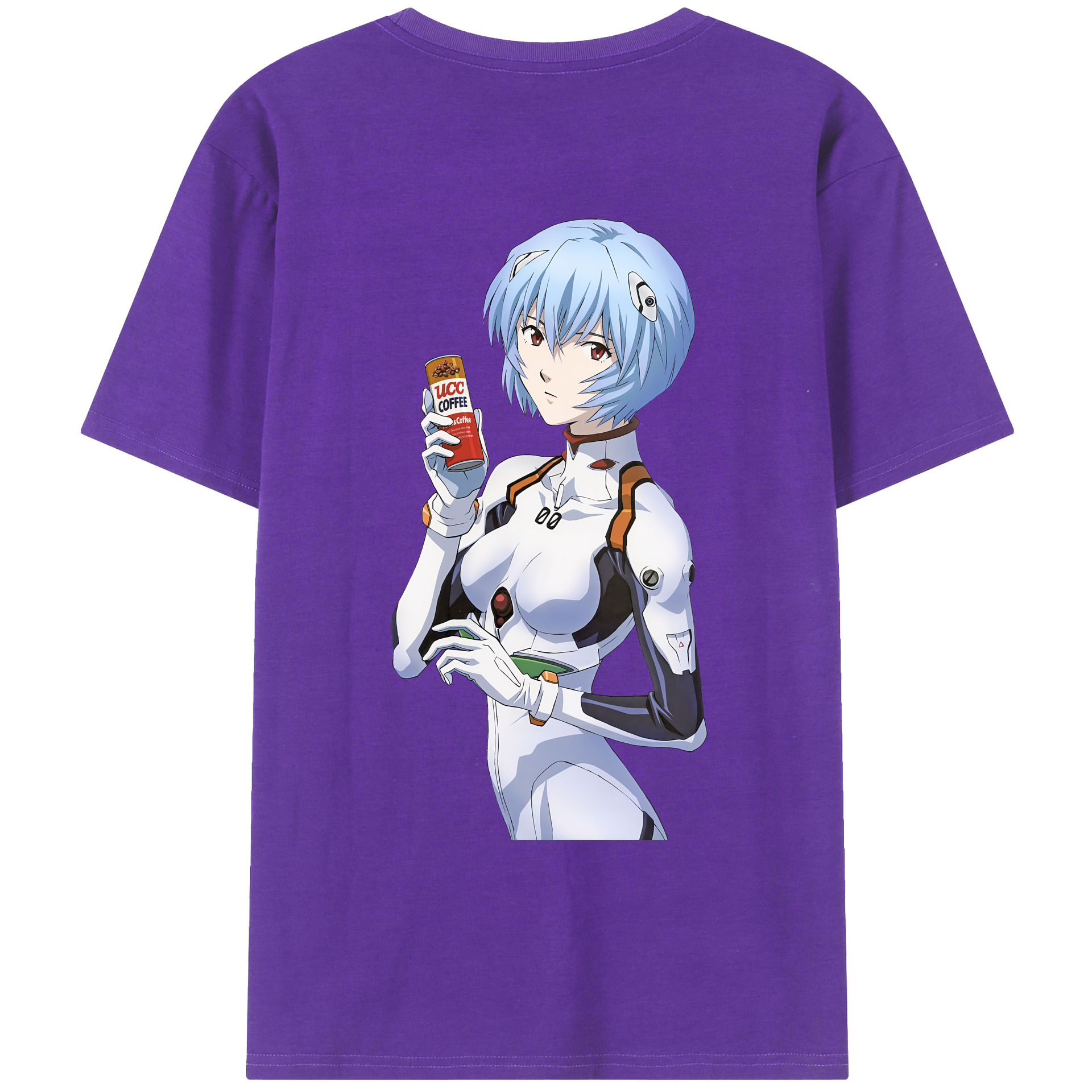 （画像用） EVA 新世紀エヴァンゲリオン 綿100％ メンズ半袖Tシャツ（バックプリント） 通気性