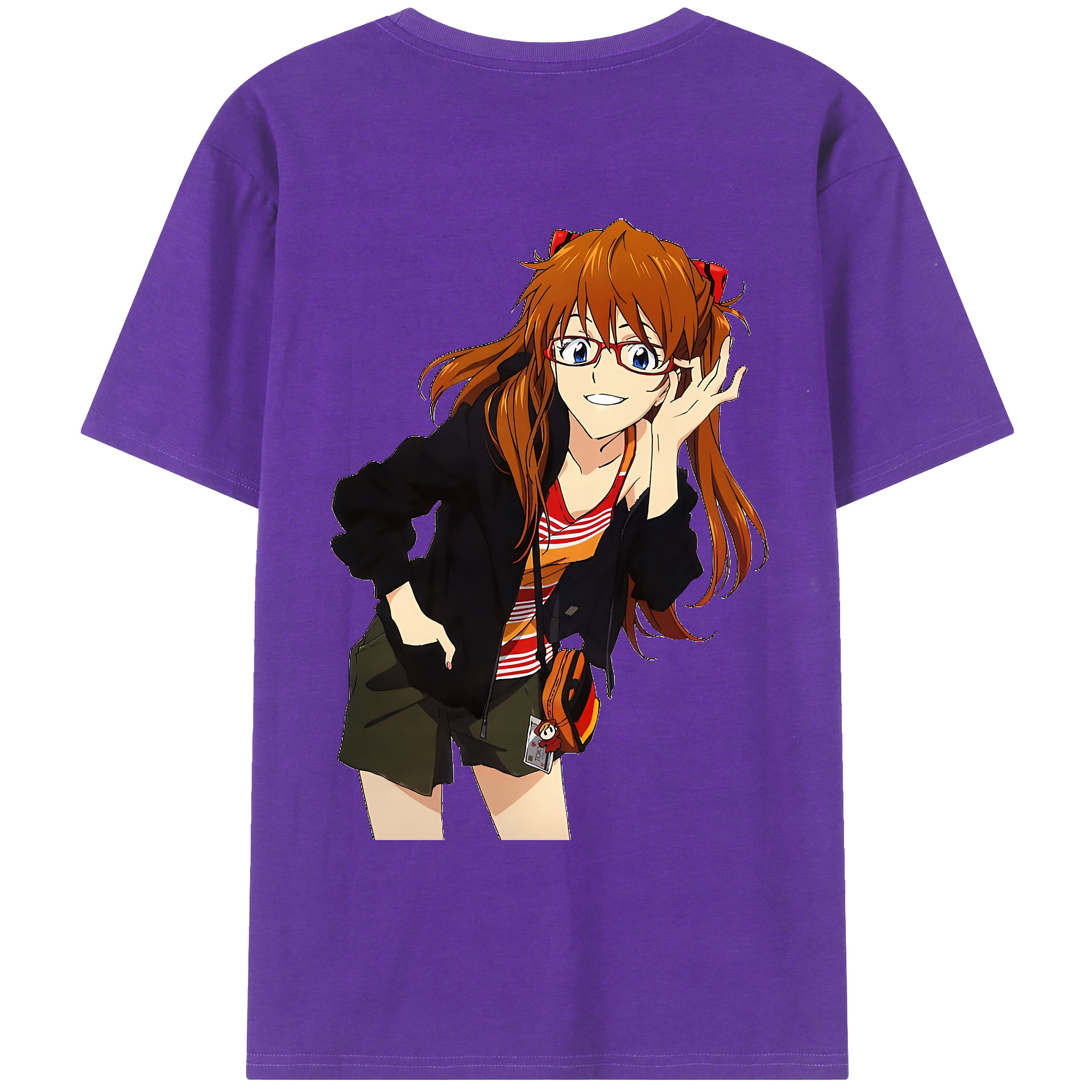 （画像用） EVA 新世紀エヴァンゲリオン 綿100％ メンズ半袖Tシャツ（バックプリント） 通気性