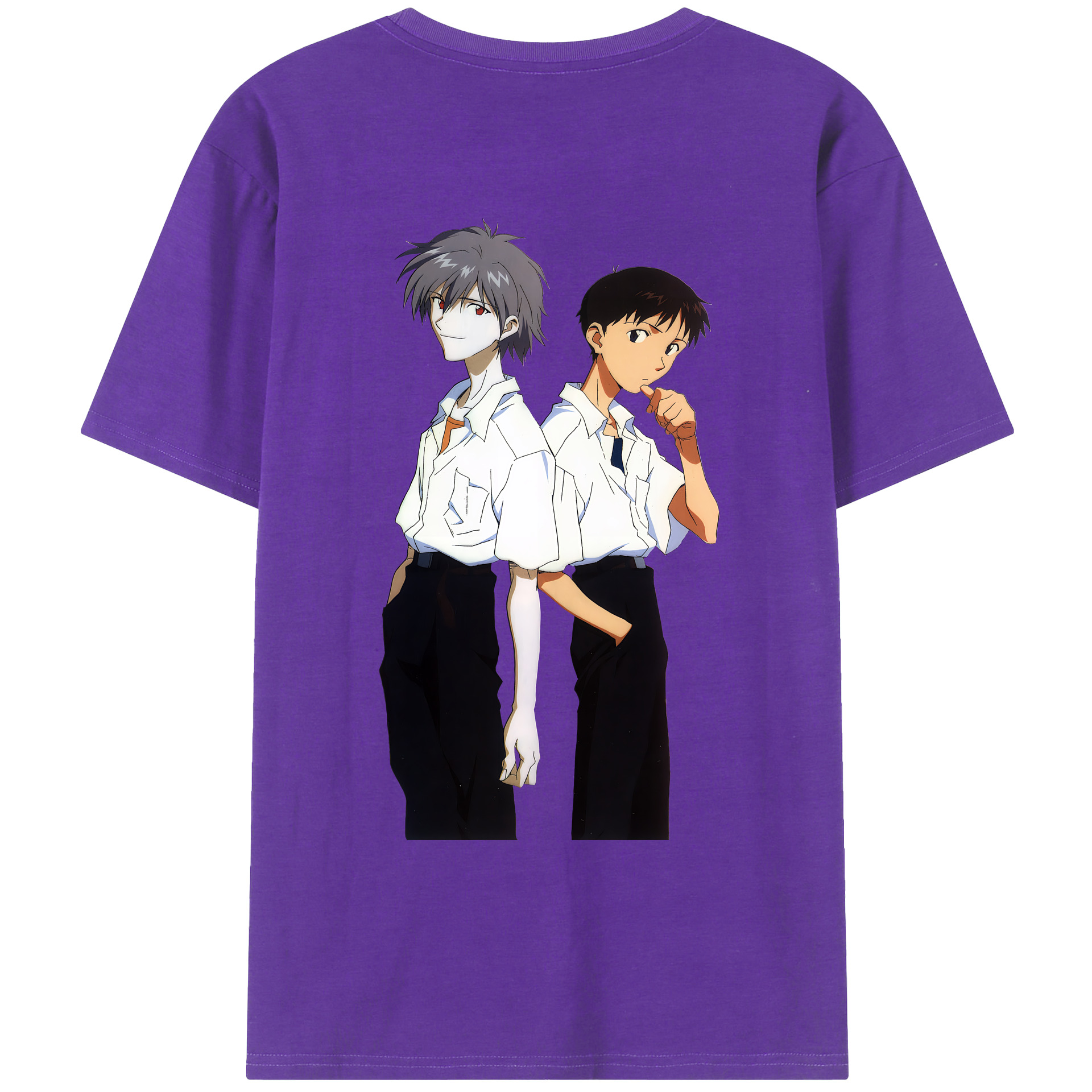 （画像用） EVA 新世紀エヴァンゲリオン 綿100％ メンズ半袖Tシャツ（バックプリント） 通気性