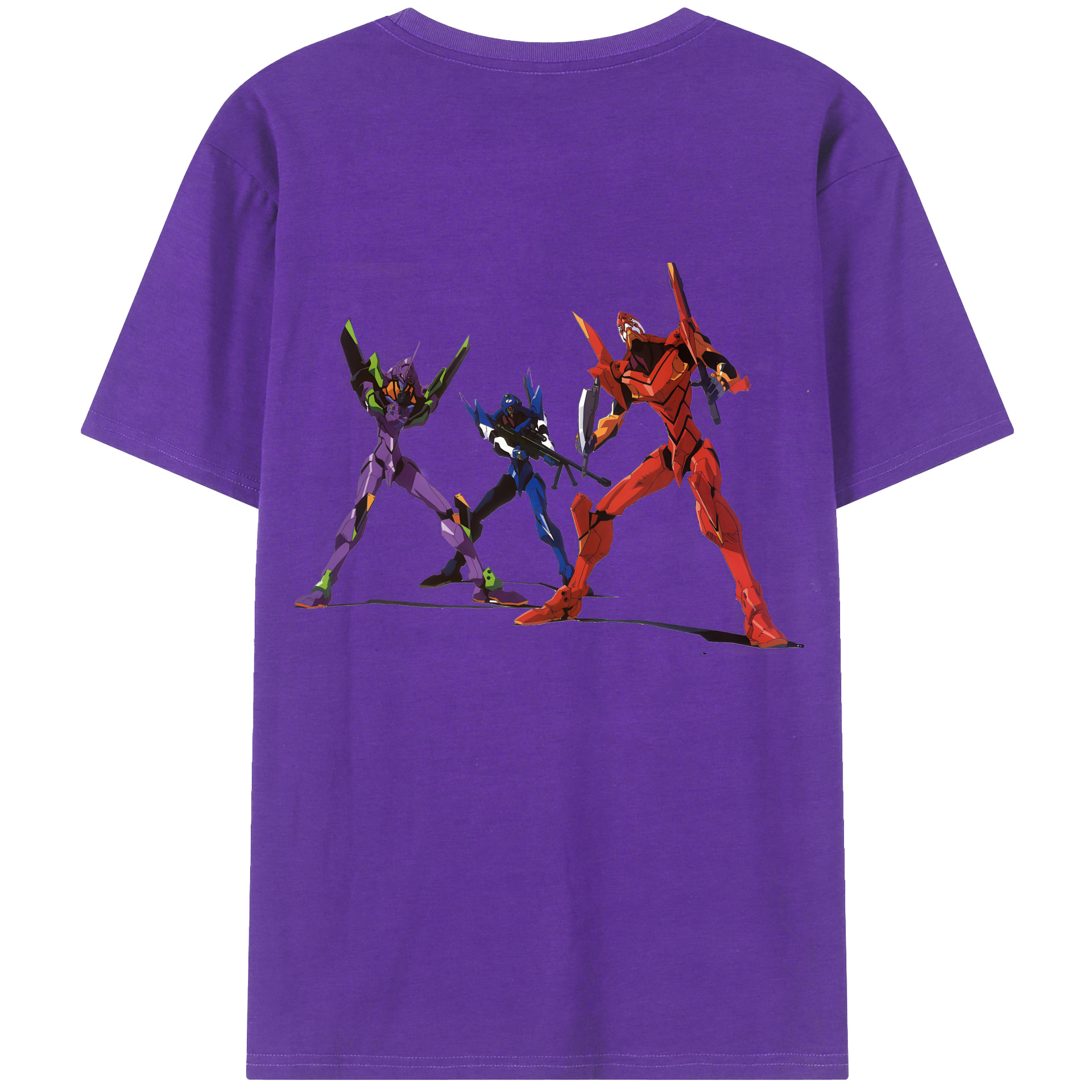 （画像用） EVA 新世紀エヴァンゲリオン 綿100％ メンズ半袖Tシャツ（バックプリント） 通気性