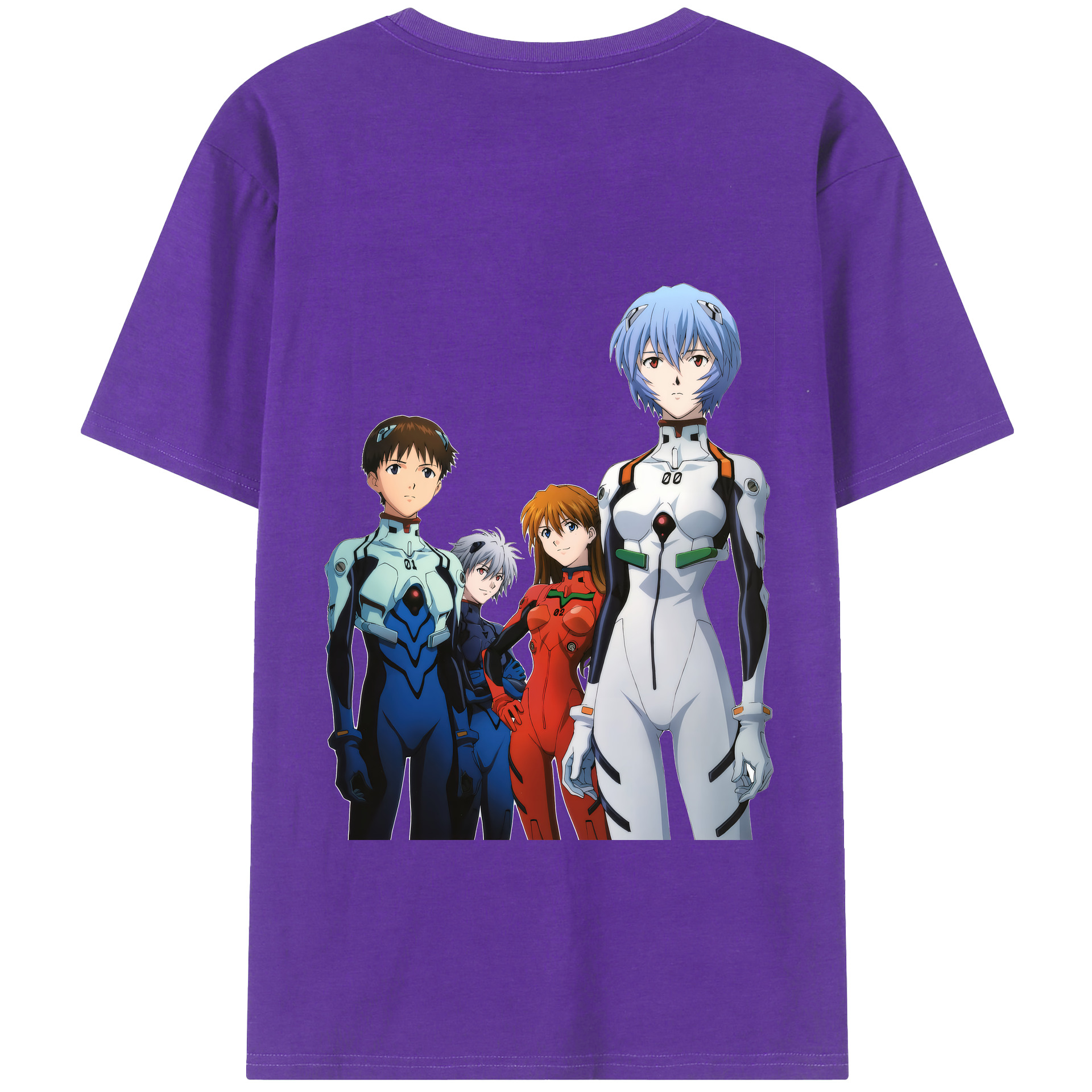（画像用） EVA 新世紀エヴァンゲリオン 綿100％ メンズ半袖Tシャツ（バックプリント） 通気性