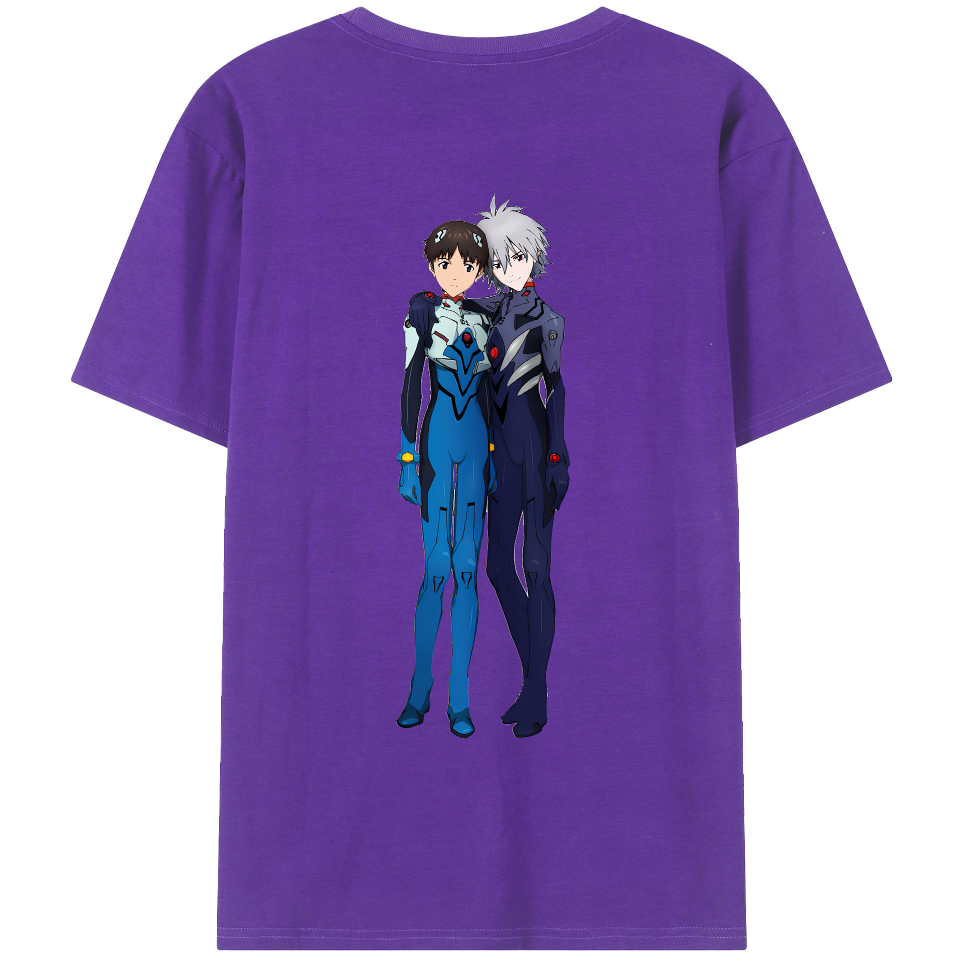 （画像用） EVA 新世紀エヴァンゲリオン 綿100％ メンズ半袖Tシャツ（バックプリント） 通気性