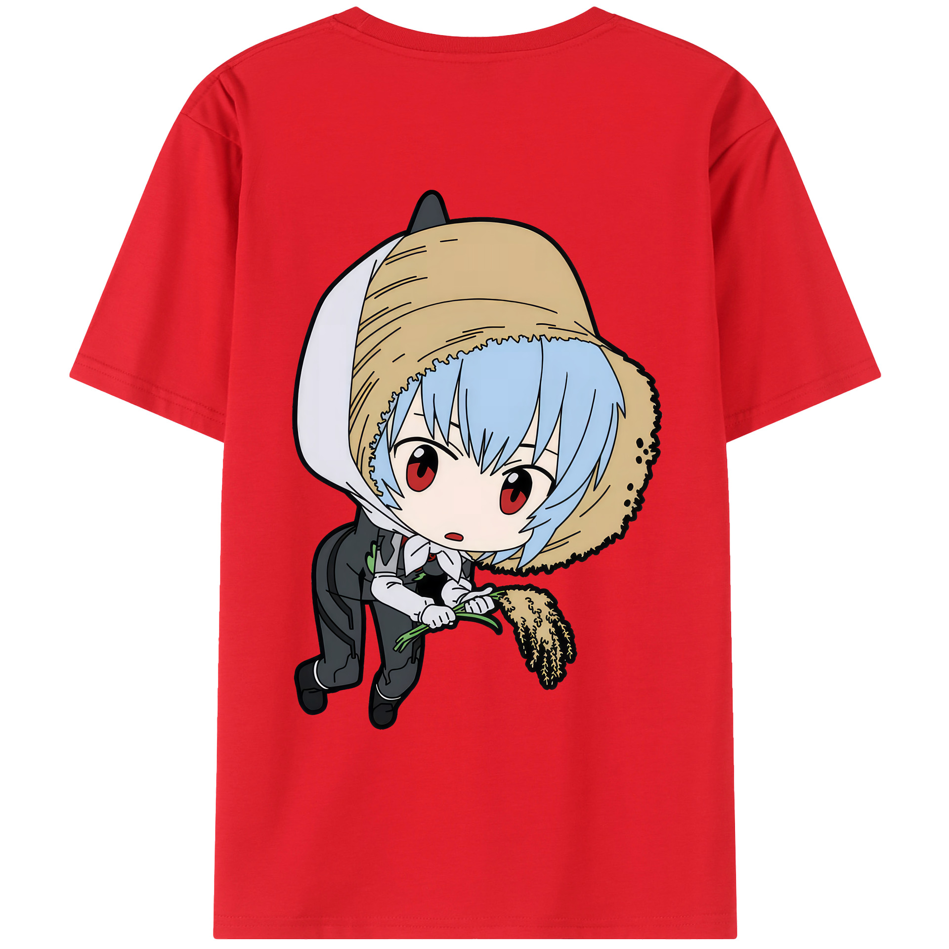 （画像用） EVA 新世紀エヴァンゲリオン 綿100％ メンズ半袖Tシャツ（バックプリント） 通気性
