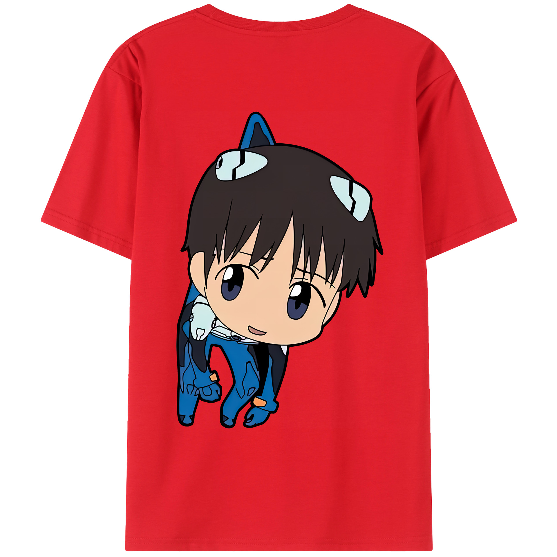 （画像用） EVA 新世紀エヴァンゲリオン 綿100％ メンズ半袖Tシャツ（バックプリント） 通気性