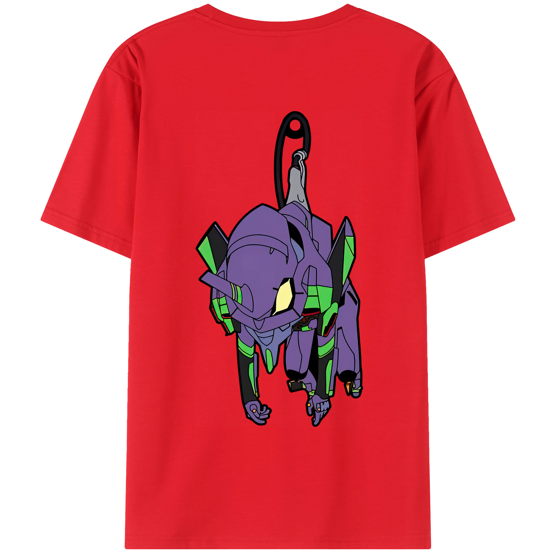 （画像用） EVA 新世紀エヴァンゲリオン 綿100％ メンズ半袖Tシャツ（バックプリント） 通気性