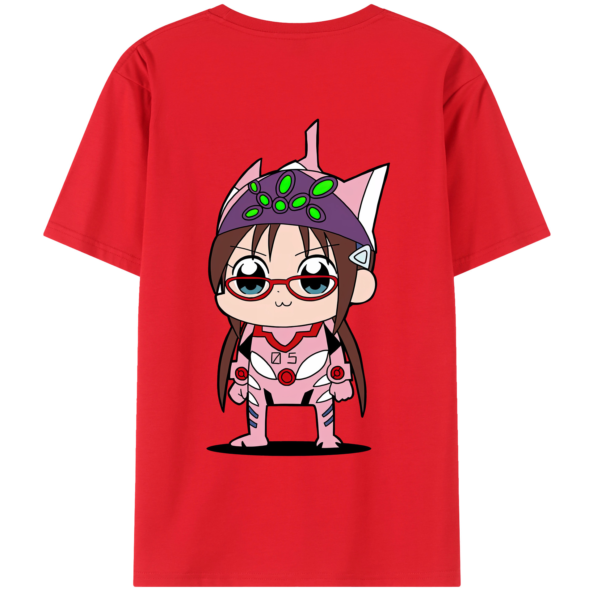 （画像用） EVA 新世紀エヴァンゲリオン 綿100％ メンズ半袖Tシャツ（バックプリント） 通気性
