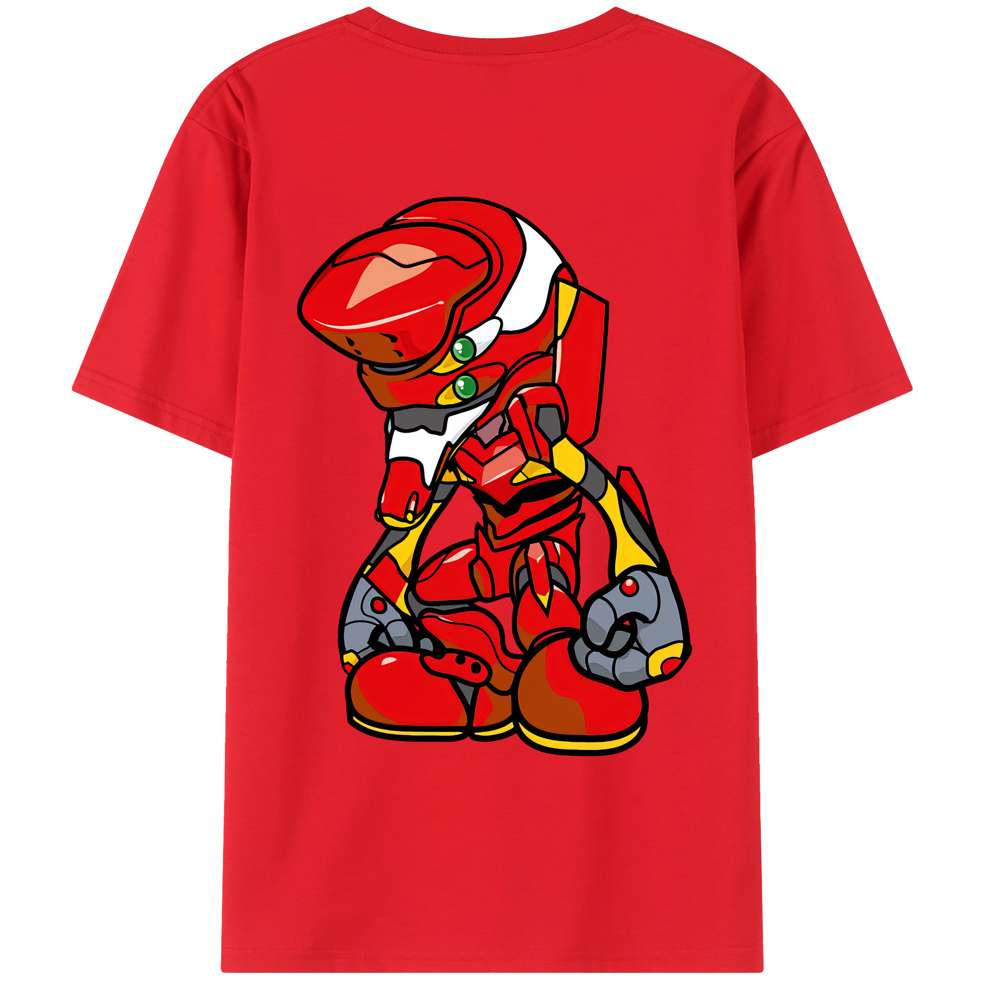 （画像用） EVA 新世紀エヴァンゲリオン 綿100％ メンズ半袖Tシャツ（バックプリント） 通気性