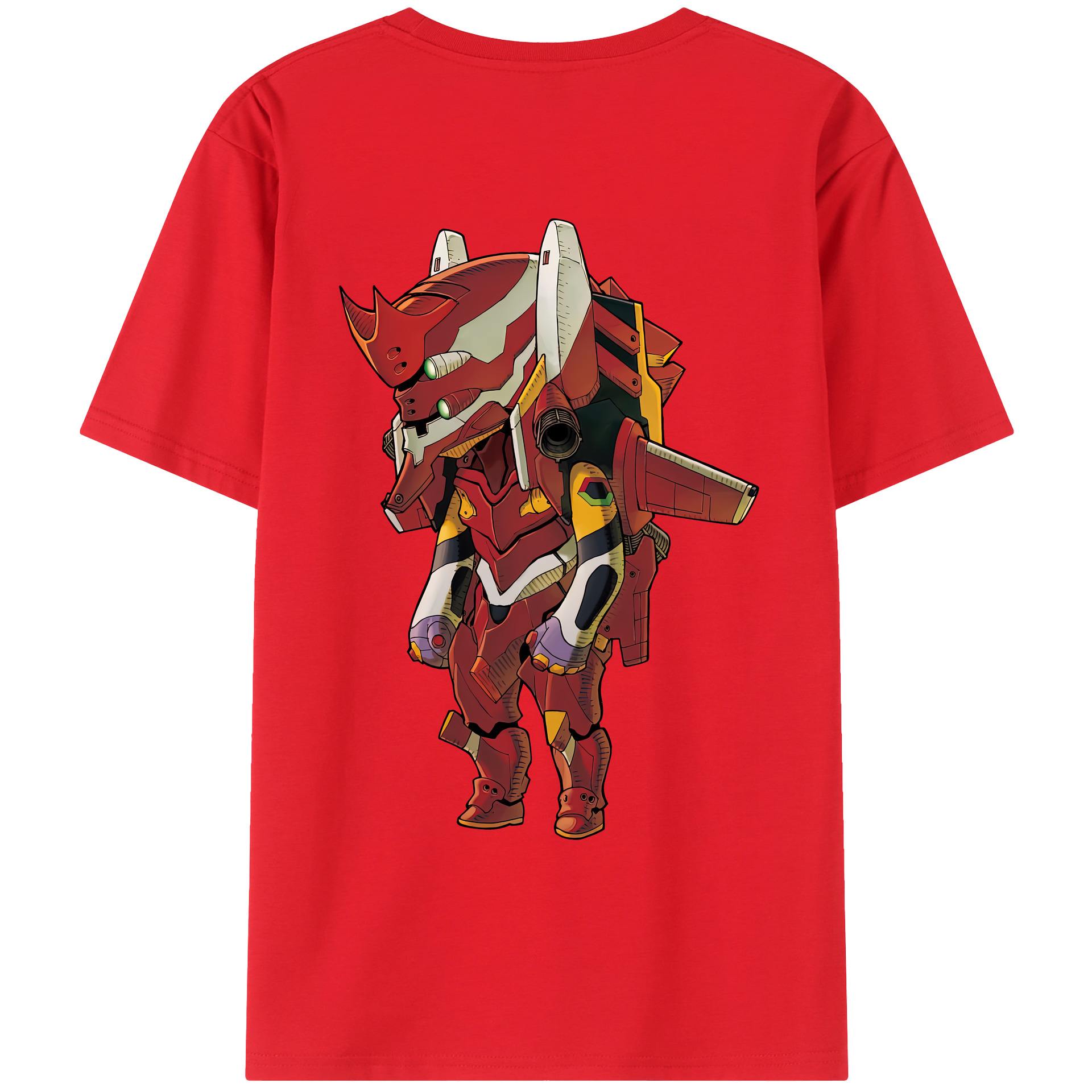 （画像用） EVA 新世紀エヴァンゲリオン 綿100％ メンズ半袖Tシャツ（バックプリント） 通気性