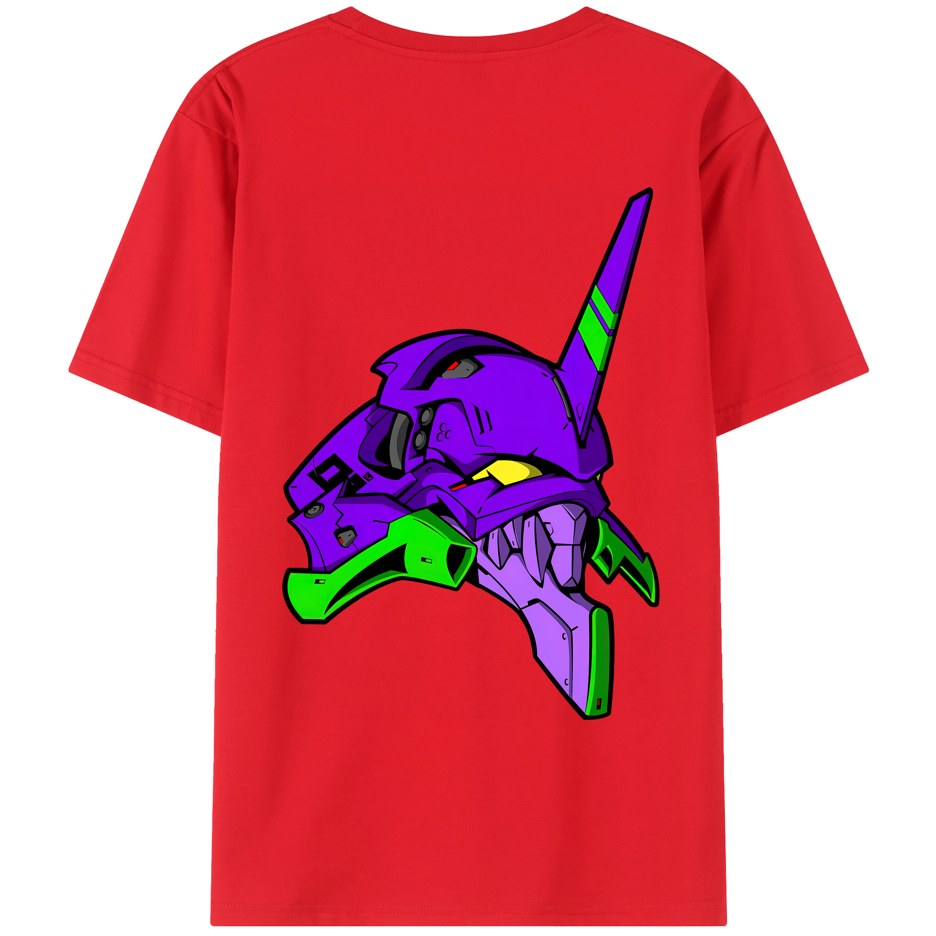 （画像用） EVA 新世紀エヴァンゲリオン 綿100％ メンズ半袖Tシャツ（バックプリント） 通気性