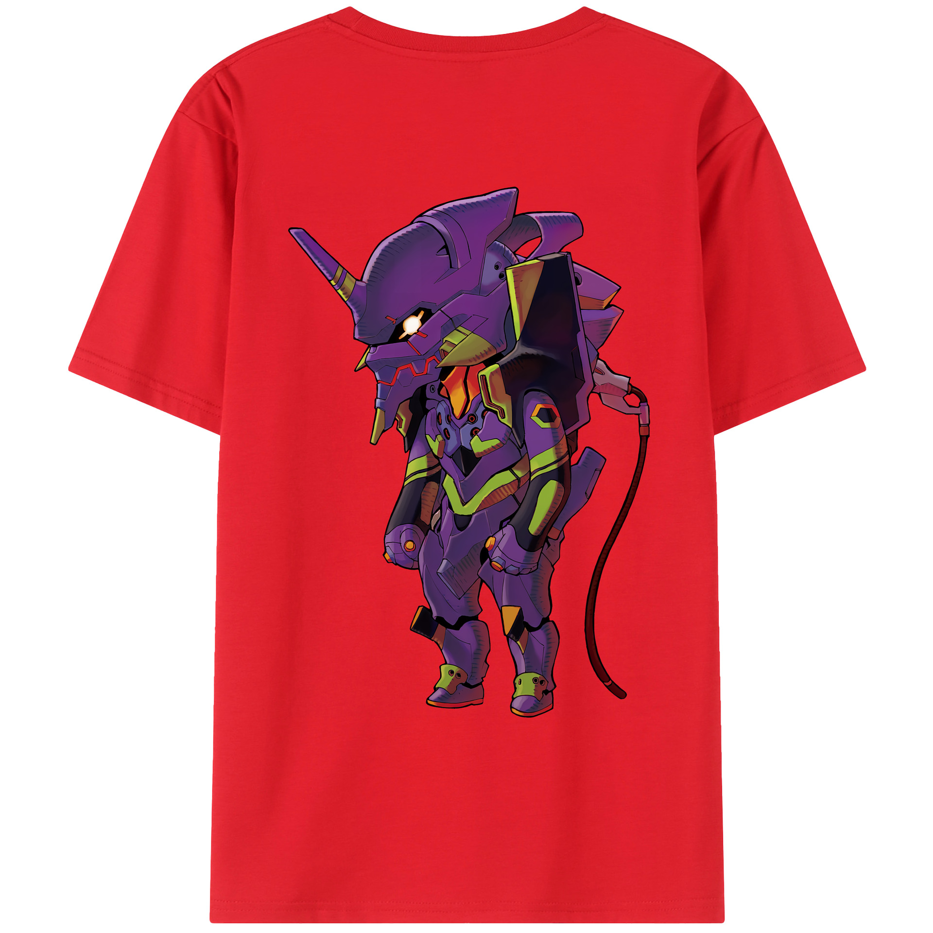 （画像用） EVA 新世紀エヴァンゲリオン 綿100％ メンズ半袖Tシャツ（バックプリント） 通気性