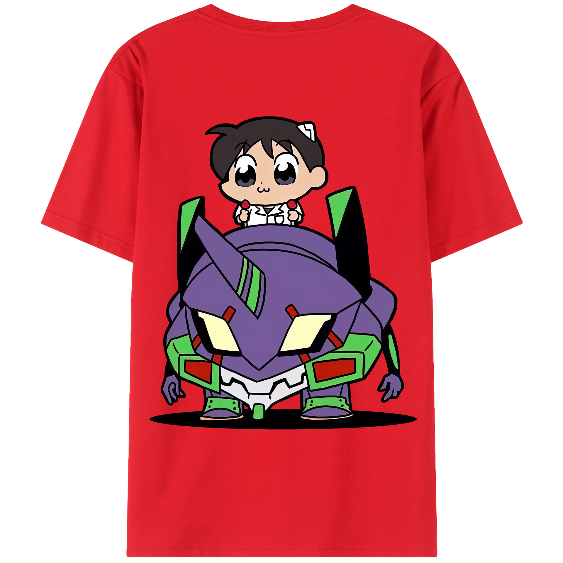 （画像用） EVA 新世紀エヴァンゲリオン 綿100％ メンズ半袖Tシャツ（バックプリント） 通気性