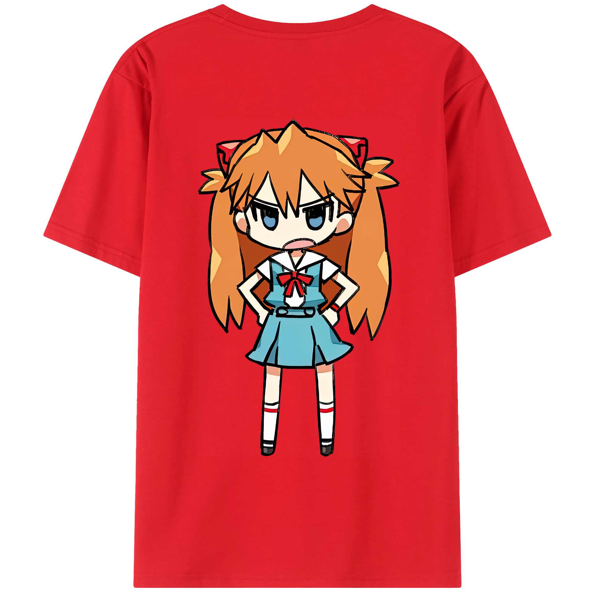 （画像用） EVA 新世紀エヴァンゲリオン 綿100％ メンズ半袖Tシャツ（バックプリント） 通気性