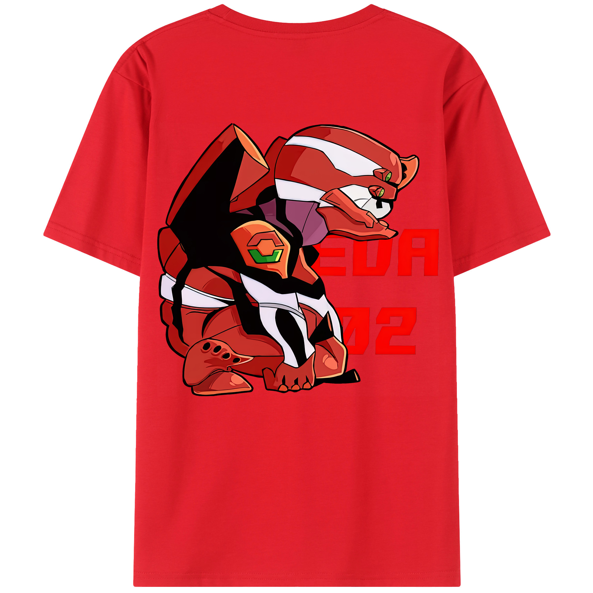 （画像用） EVA 新世紀エヴァンゲリオン 綿100％ メンズ半袖Tシャツ（バックプリント） 通気性