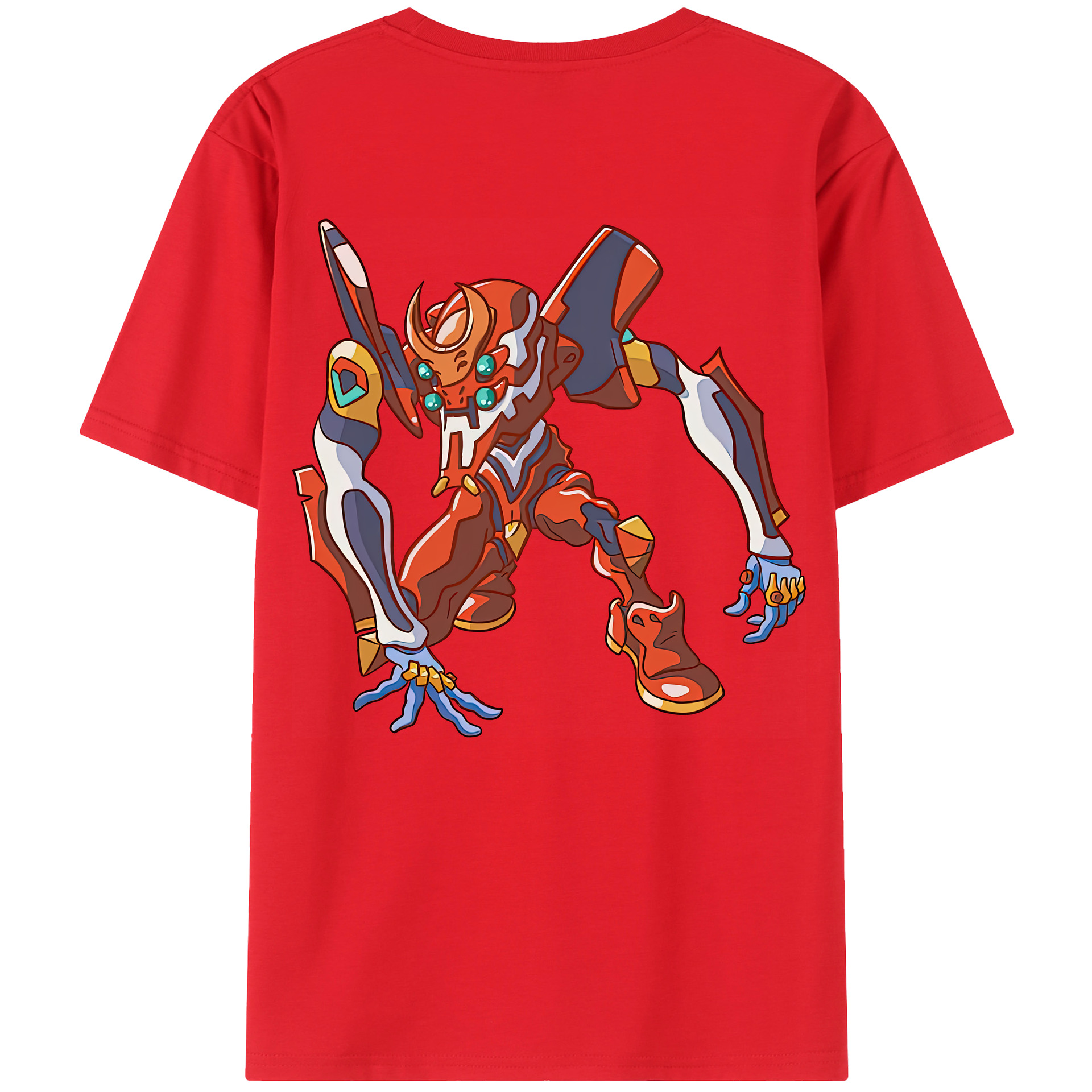 （画像用） EVA 新世紀エヴァンゲリオン 綿100％ メンズ半袖Tシャツ（バックプリント） 通気性