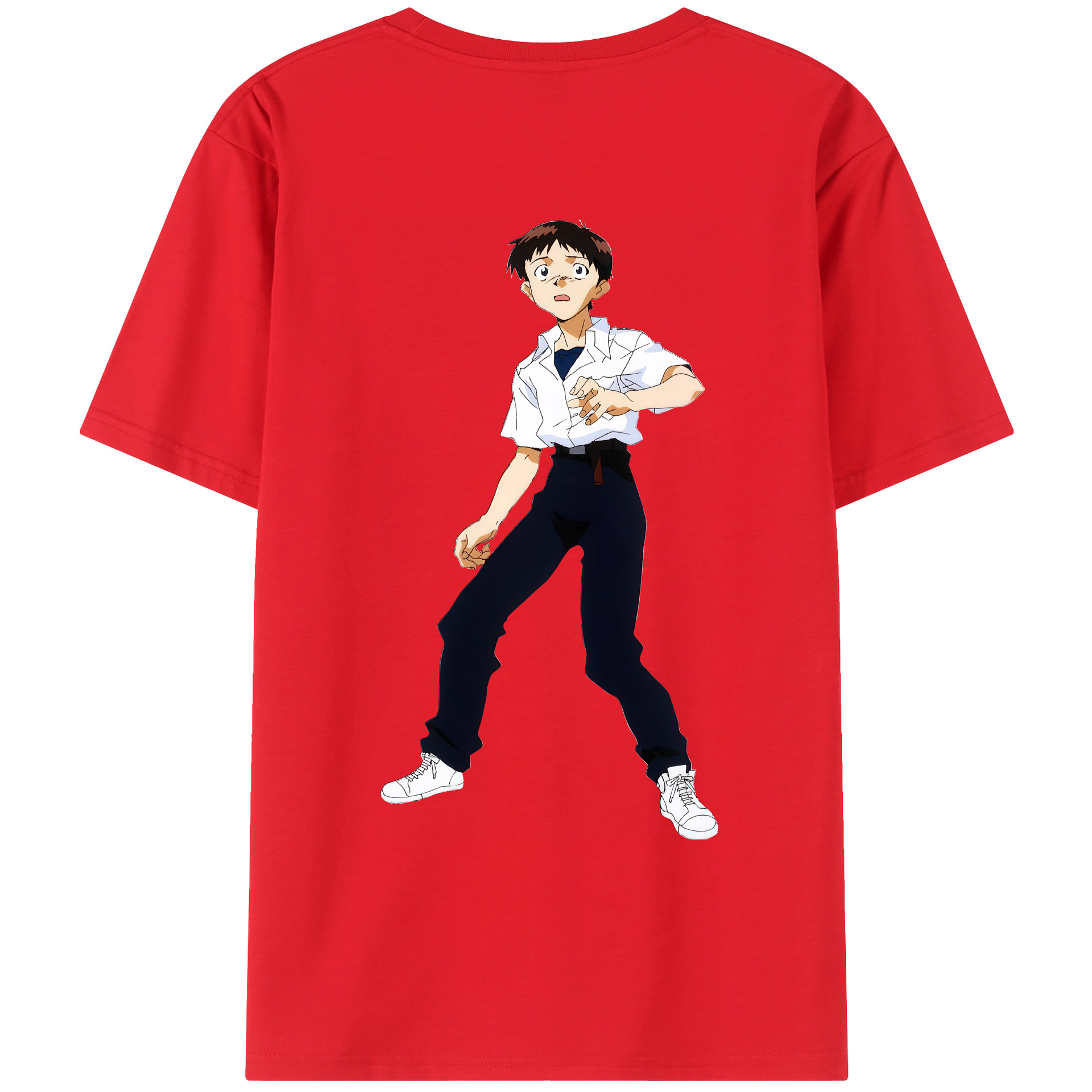 （画像用） EVA 新世紀エヴァンゲリオン 綿100％ メンズ半袖Tシャツ（バックプリント） 通気性