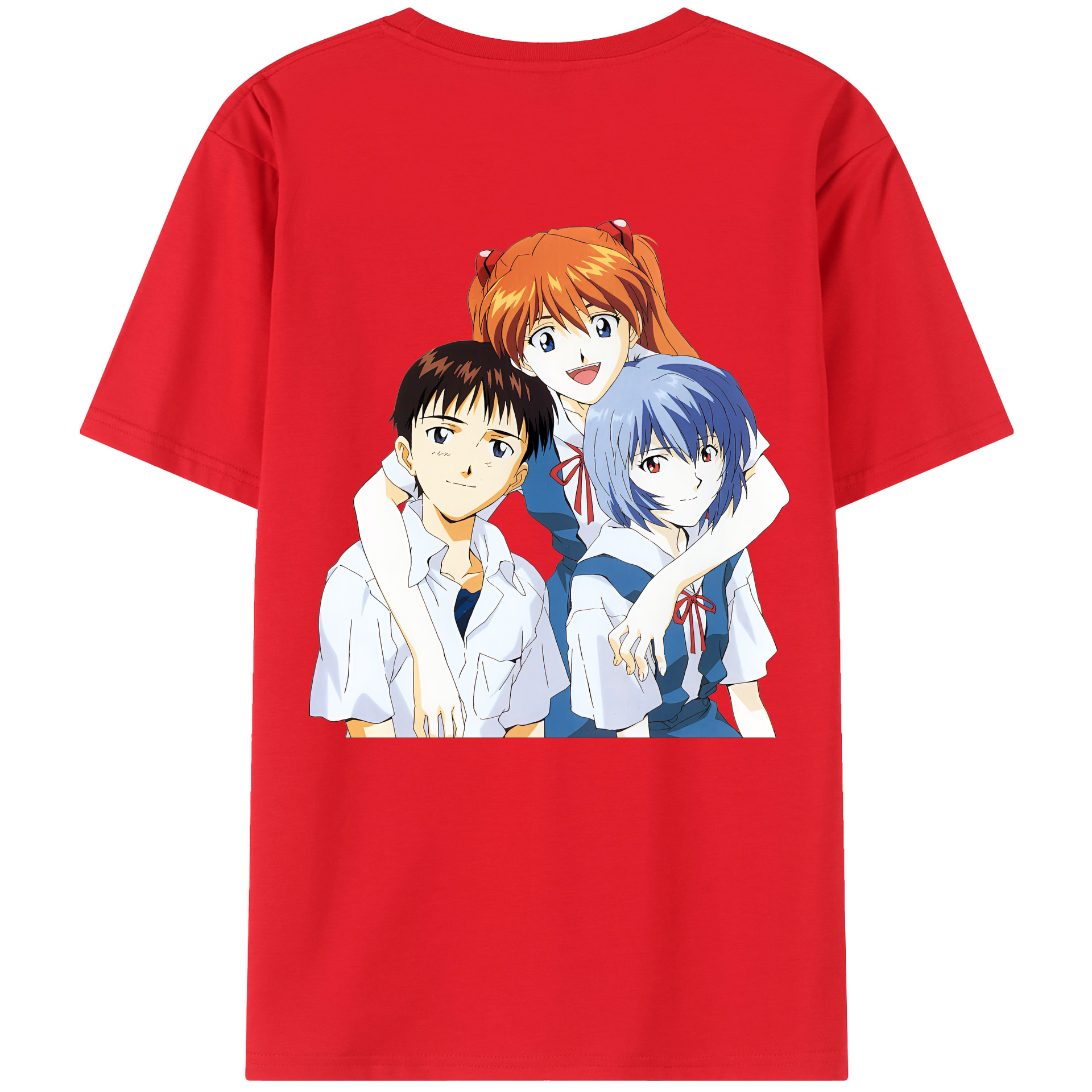 （画像用） EVA 新世紀エヴァンゲリオン 綿100％ メンズ半袖Tシャツ（バックプリント） 通気性