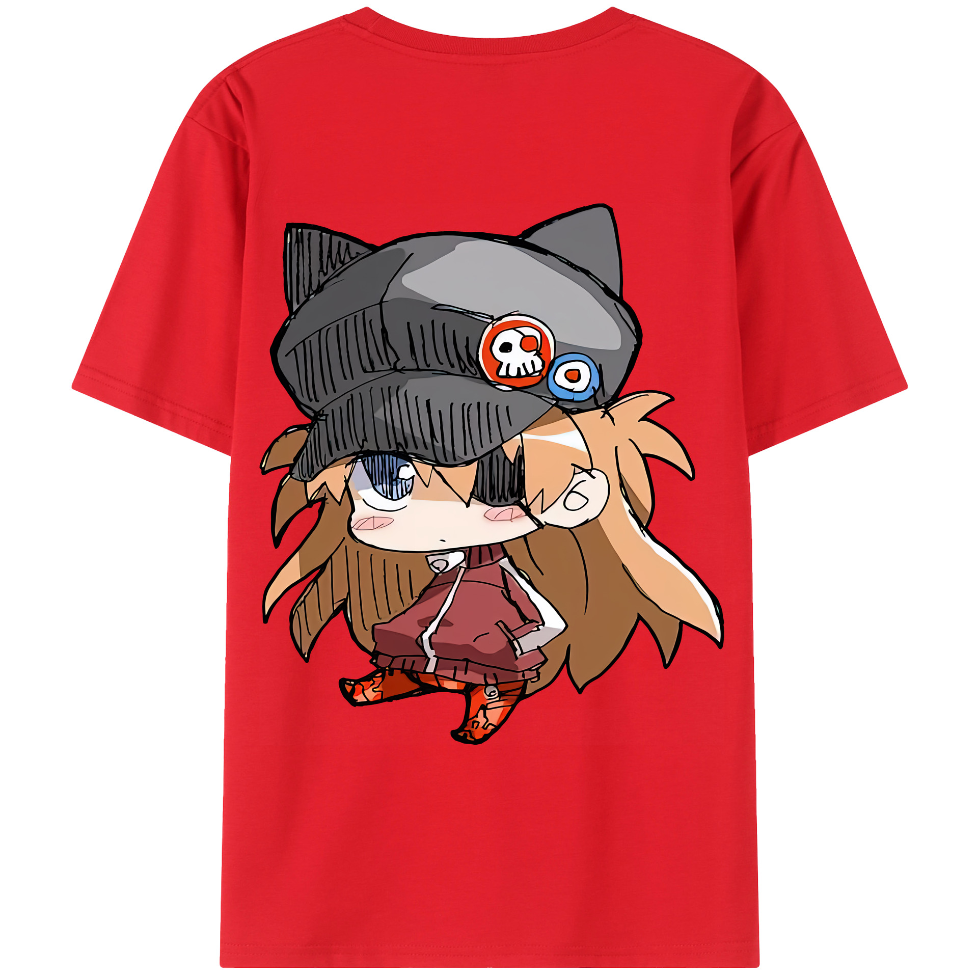 （画像用） EVA 新世紀エヴァンゲリオン 綿100％ メンズ半袖Tシャツ（バックプリント） 通気性