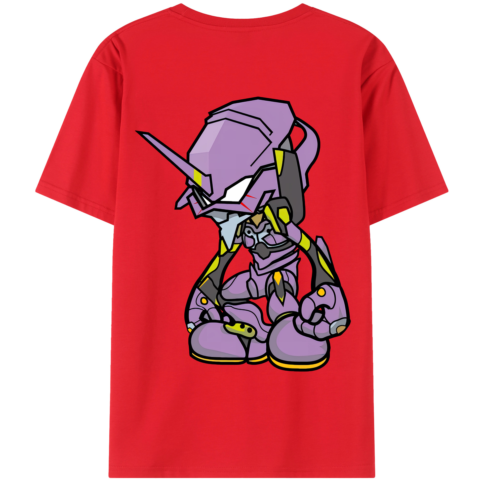 （画像用） EVA 新世紀エヴァンゲリオン 綿100％ メンズ半袖Tシャツ（バックプリント） 通気性