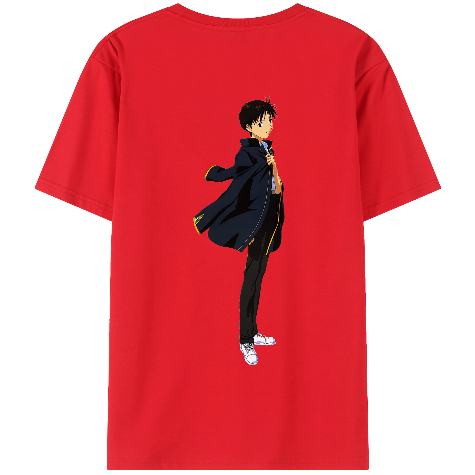 （画像用） EVA 新世紀エヴァンゲリオン 綿100％ メンズ半袖Tシャツ（バックプリント） 通気性