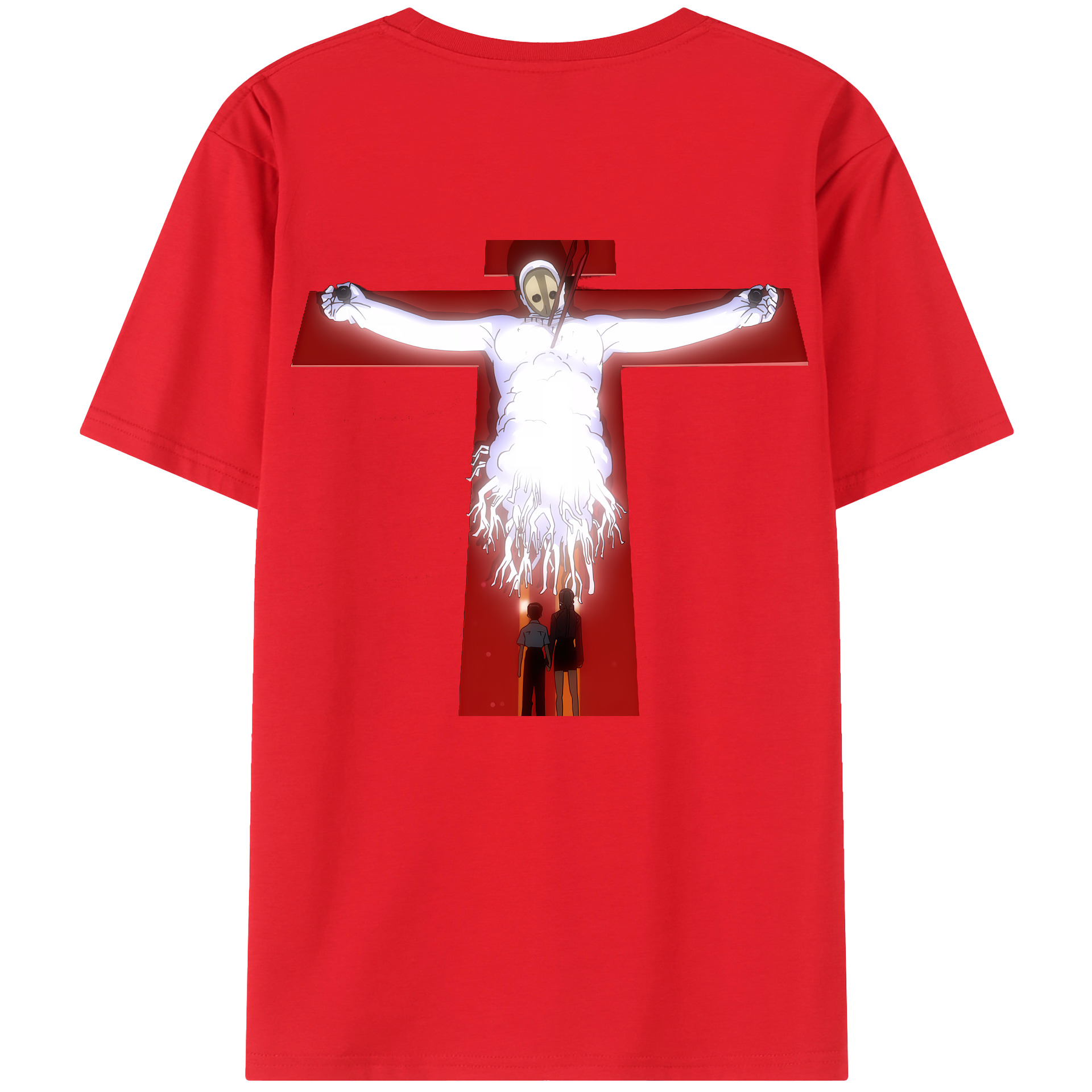 （画像用） EVA 新世紀エヴァンゲリオン 綿100％ メンズ半袖Tシャツ（バックプリント） 通気性