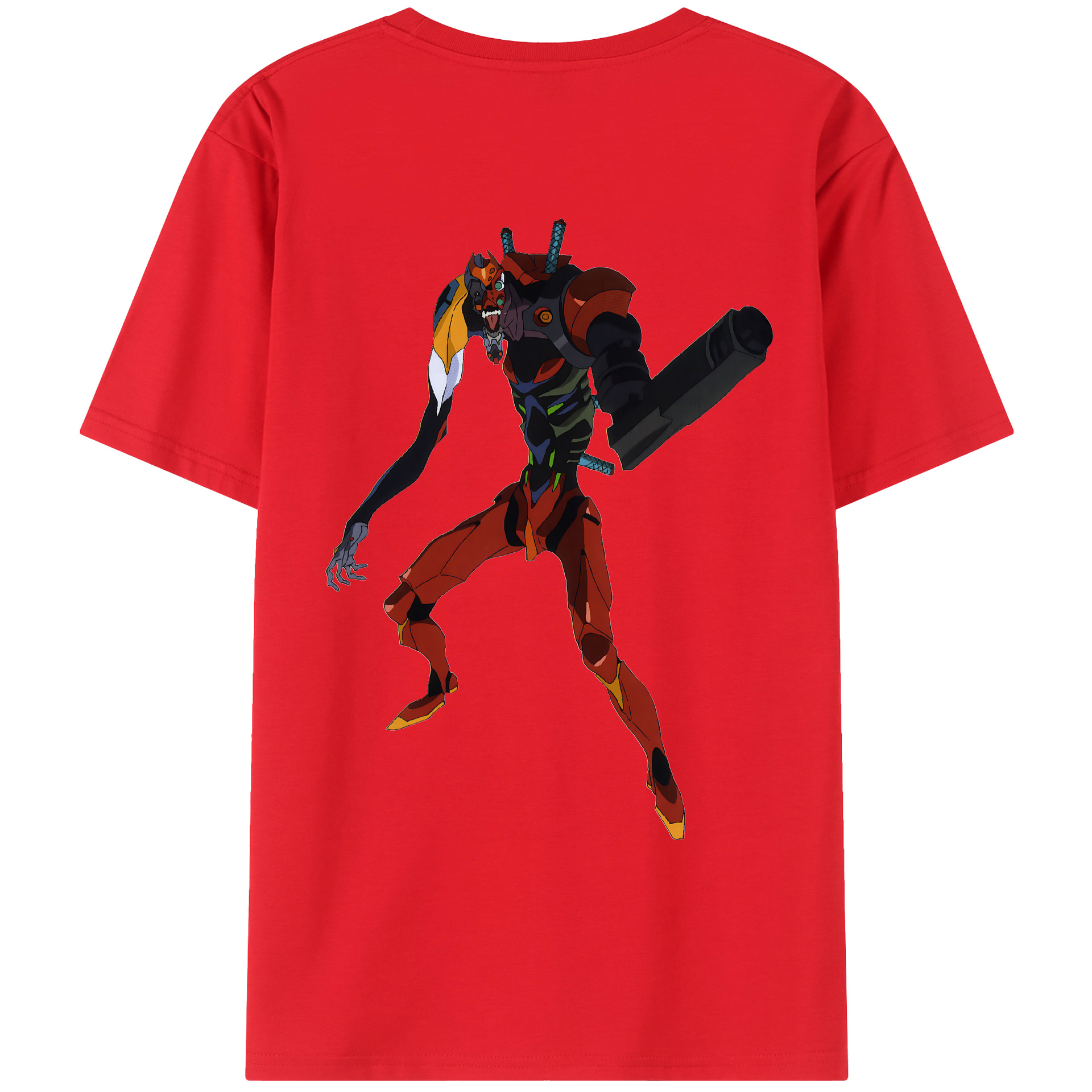 （画像用） EVA 新世紀エヴァンゲリオン 綿100％ メンズ半袖Tシャツ（バックプリント） 通気性
