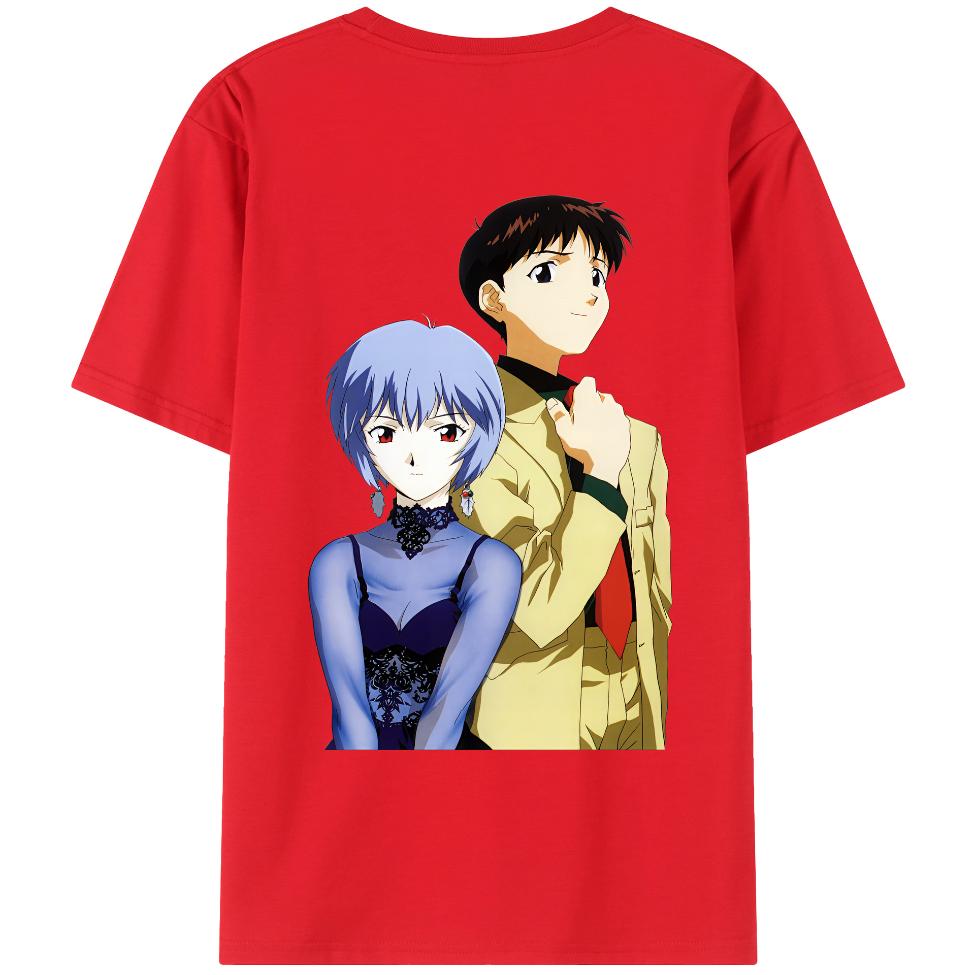 （画像用） EVA 新世紀エヴァンゲリオン 綿100％ メンズ半袖Tシャツ（バックプリント） 通気性
