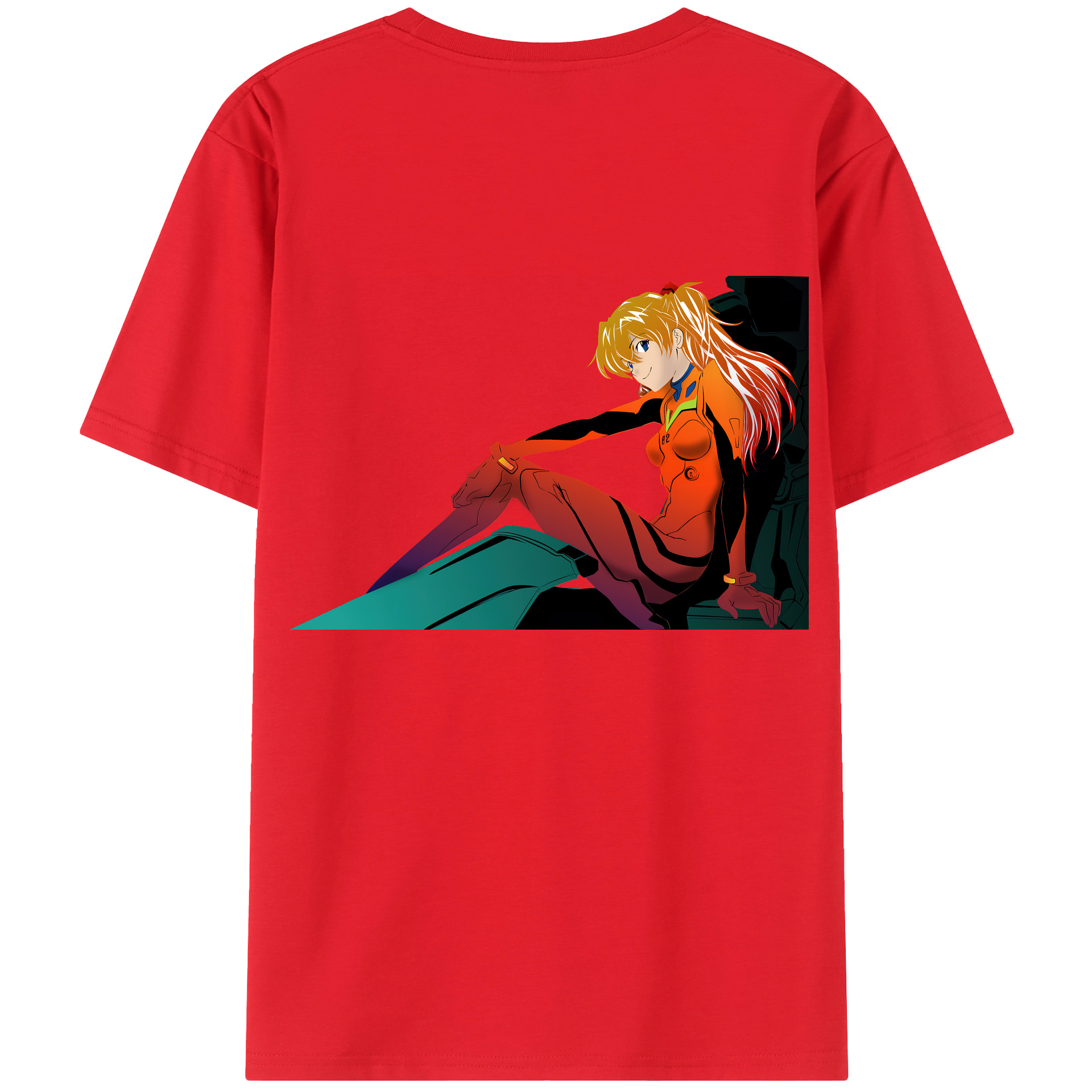 （画像用） EVA 新世紀エヴァンゲリオン 綿100％ メンズ半袖Tシャツ（バックプリント） 通気性