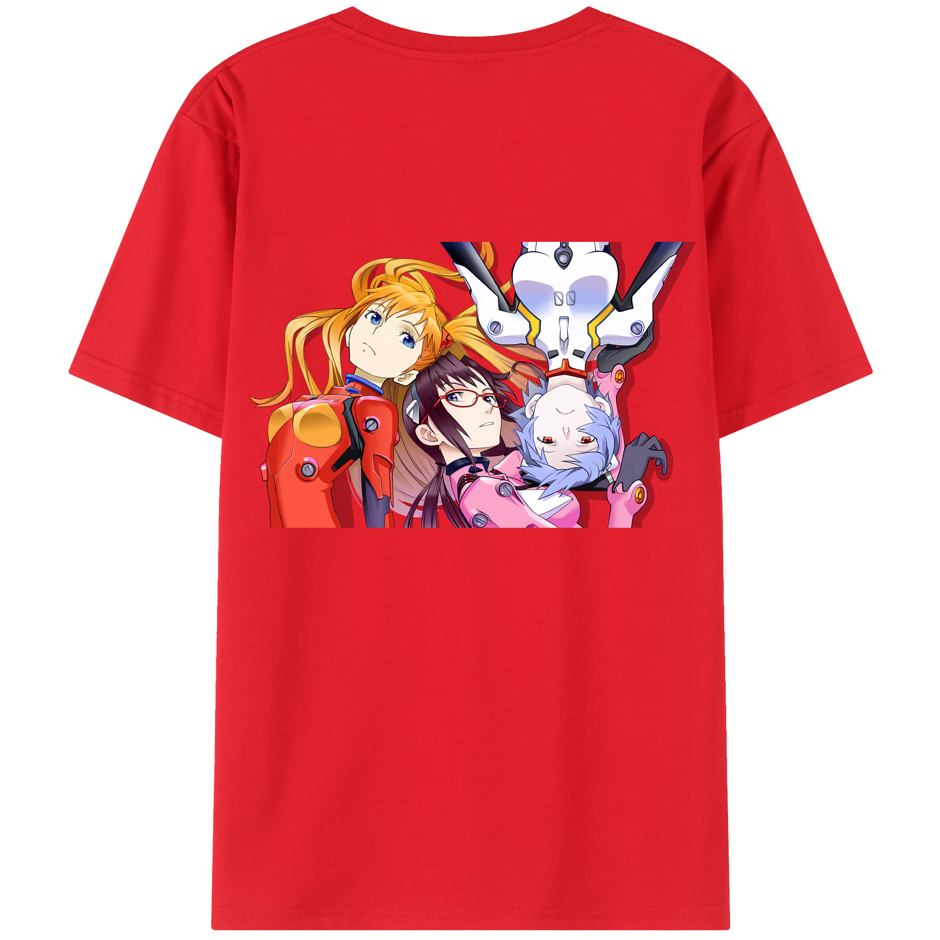 （画像用） EVA 新世紀エヴァンゲリオン 綿100％ メンズ半袖Tシャツ（バックプリント） 通気性