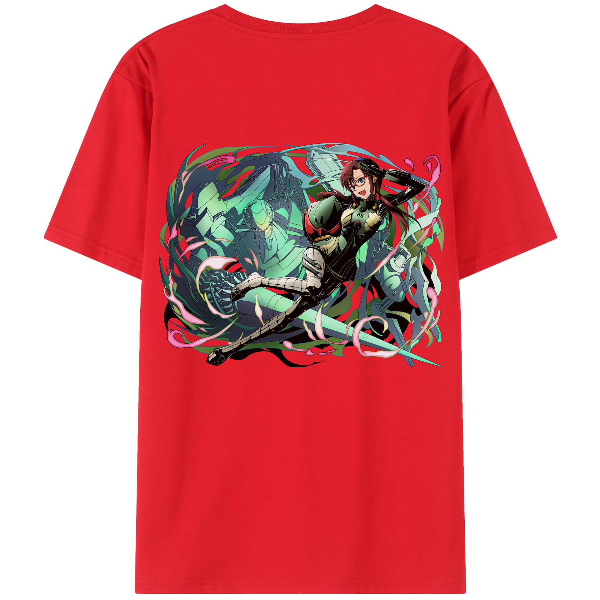 （画像用） EVA 新世紀エヴァンゲリオン 綿100％ メンズ半袖Tシャツ（バックプリント） 通気性
