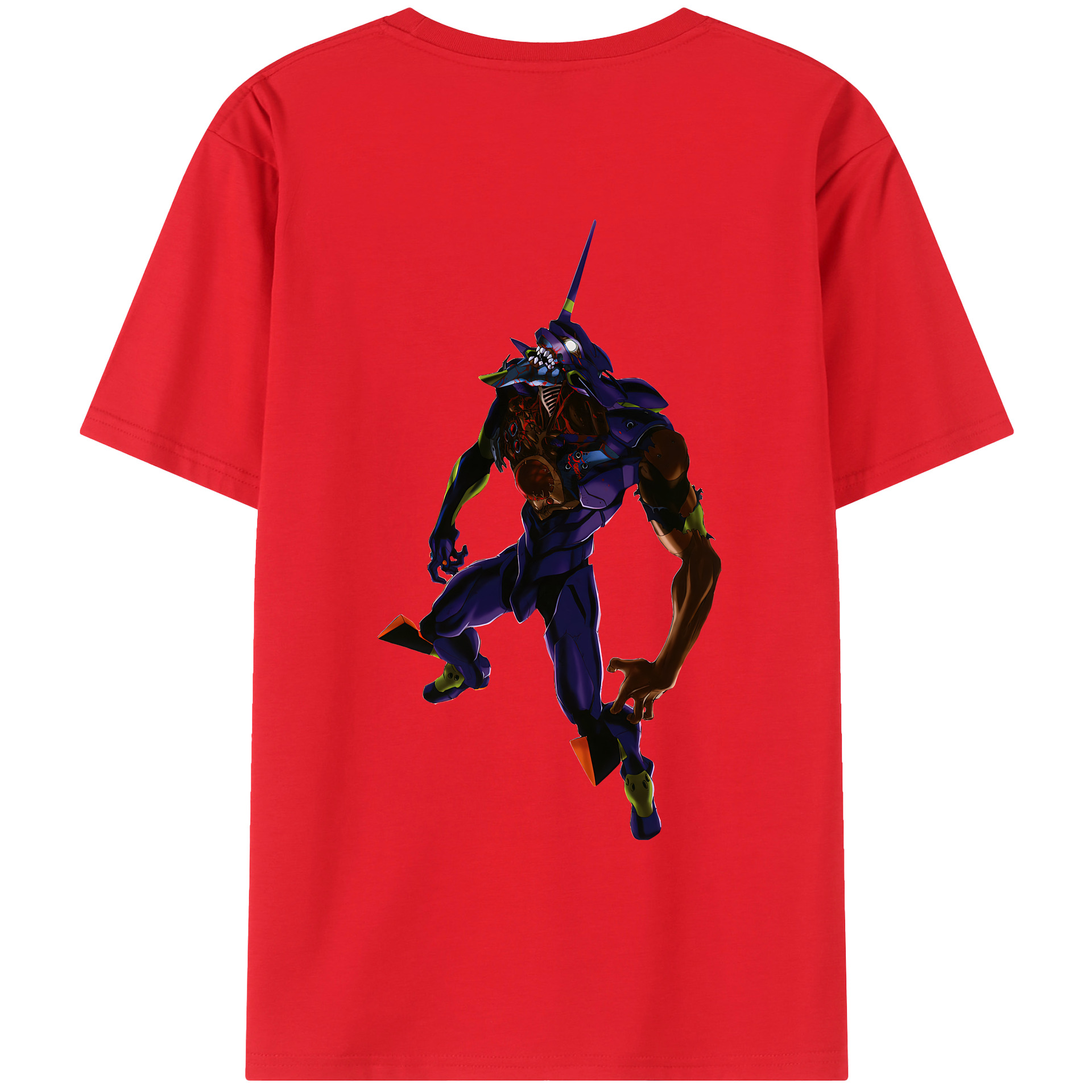 （画像用） EVA 新世紀エヴァンゲリオン 綿100％ メンズ半袖Tシャツ（バックプリント） 通気性
