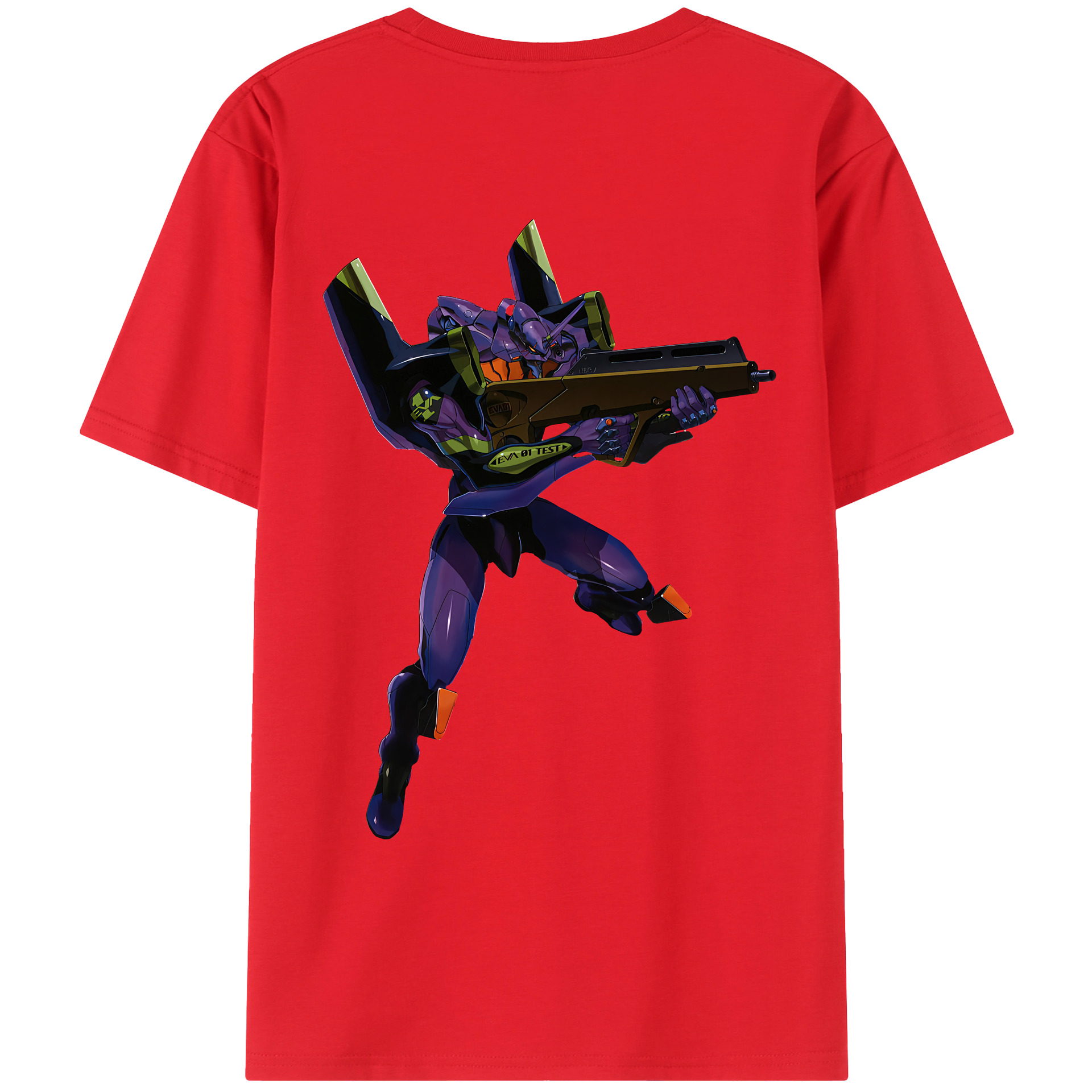 （画像用） EVA 新世紀エヴァンゲリオン 綿100％ メンズ半袖Tシャツ（バックプリント） 通気性