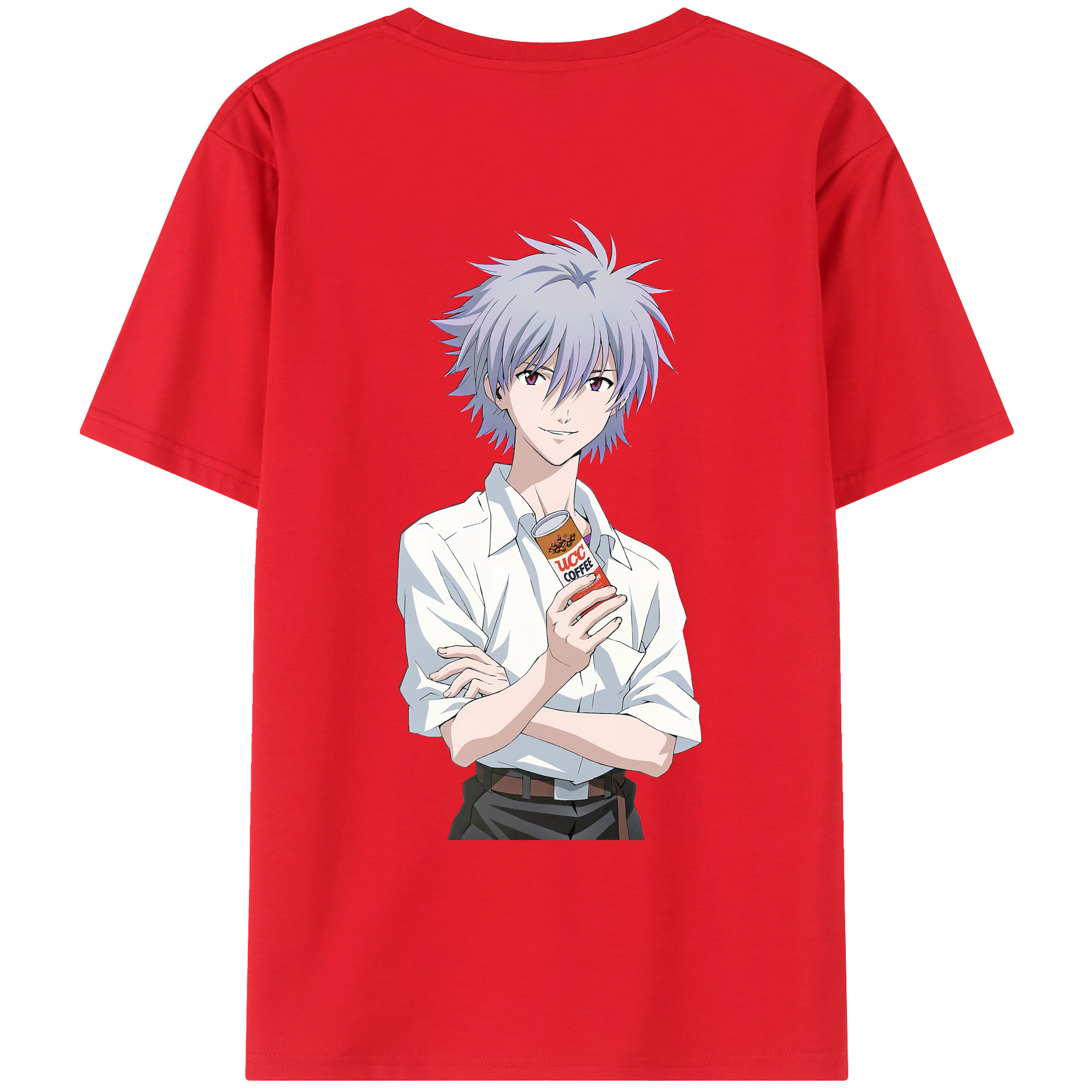 （画像用） EVA 新世紀エヴァンゲリオン 綿100％ メンズ半袖Tシャツ（バックプリント） 通気性