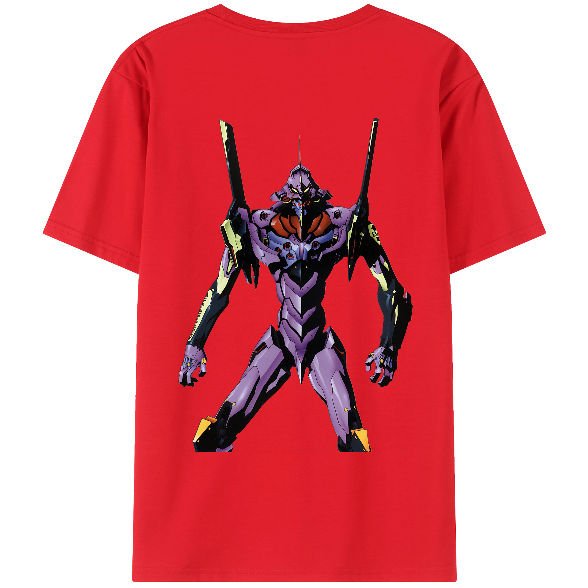 （画像用） EVA 新世紀エヴァンゲリオン 綿100％ メンズ半袖Tシャツ（バックプリント） 通気性