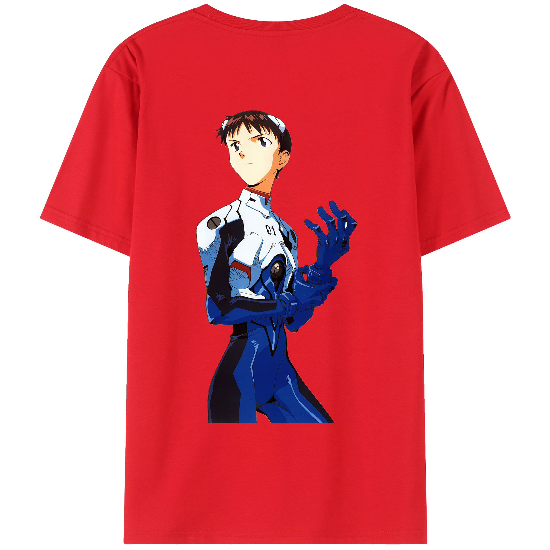 （画像用） EVA 新世紀エヴァンゲリオン 綿100％ メンズ半袖Tシャツ（バックプリント） 通気性