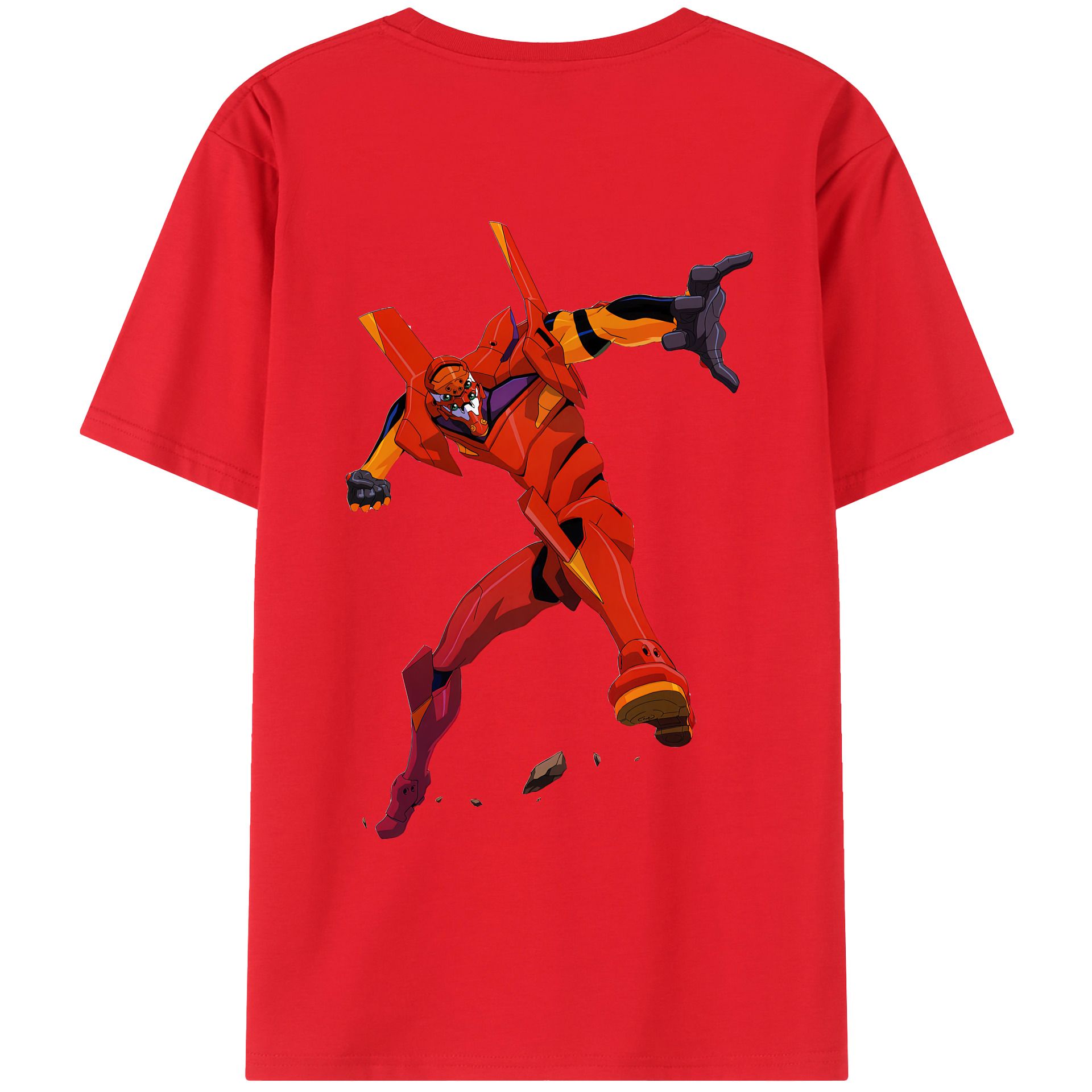 （画像用） EVA 新世紀エヴァンゲリオン 綿100％ メンズ半袖Tシャツ（バックプリント） 通気性
