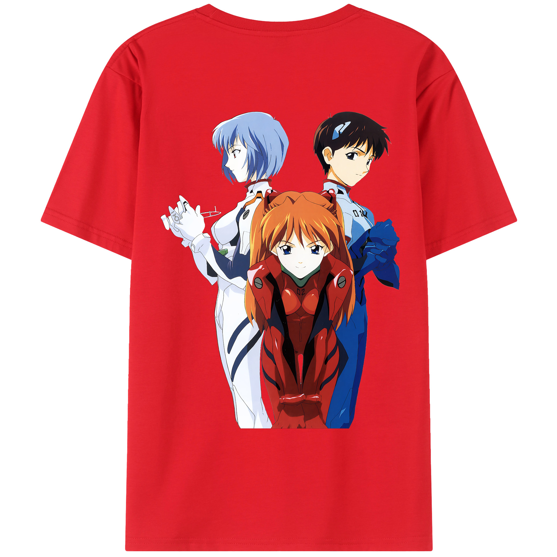 （画像用） EVA 新世紀エヴァンゲリオン 綿100％ メンズ半袖Tシャツ（バックプリント） 通気性