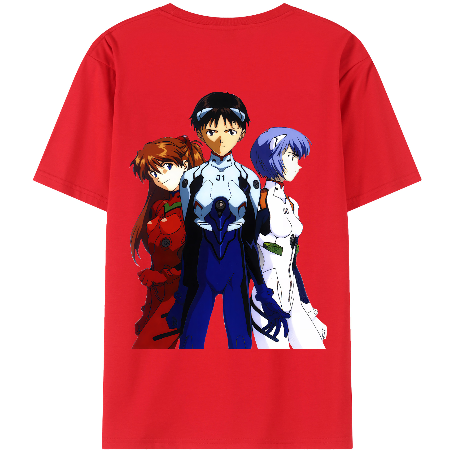 （画像用） EVA 新世紀エヴァンゲリオン 綿100％ メンズ半袖Tシャツ（バックプリント） 通気性